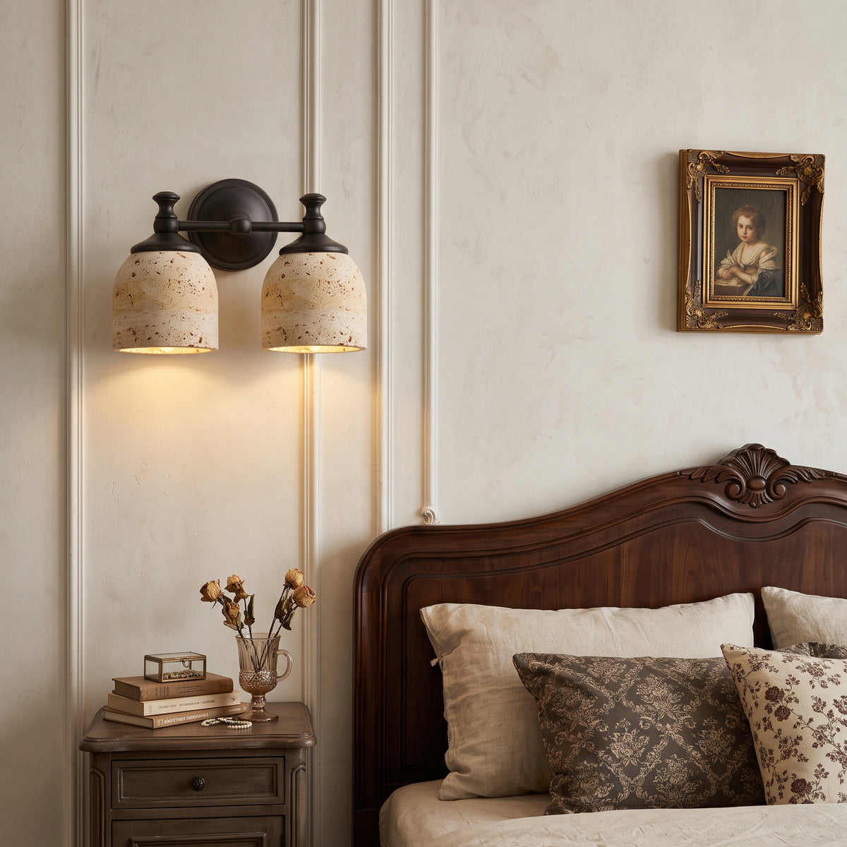 Oswald Travertine Stone Wall Sconce