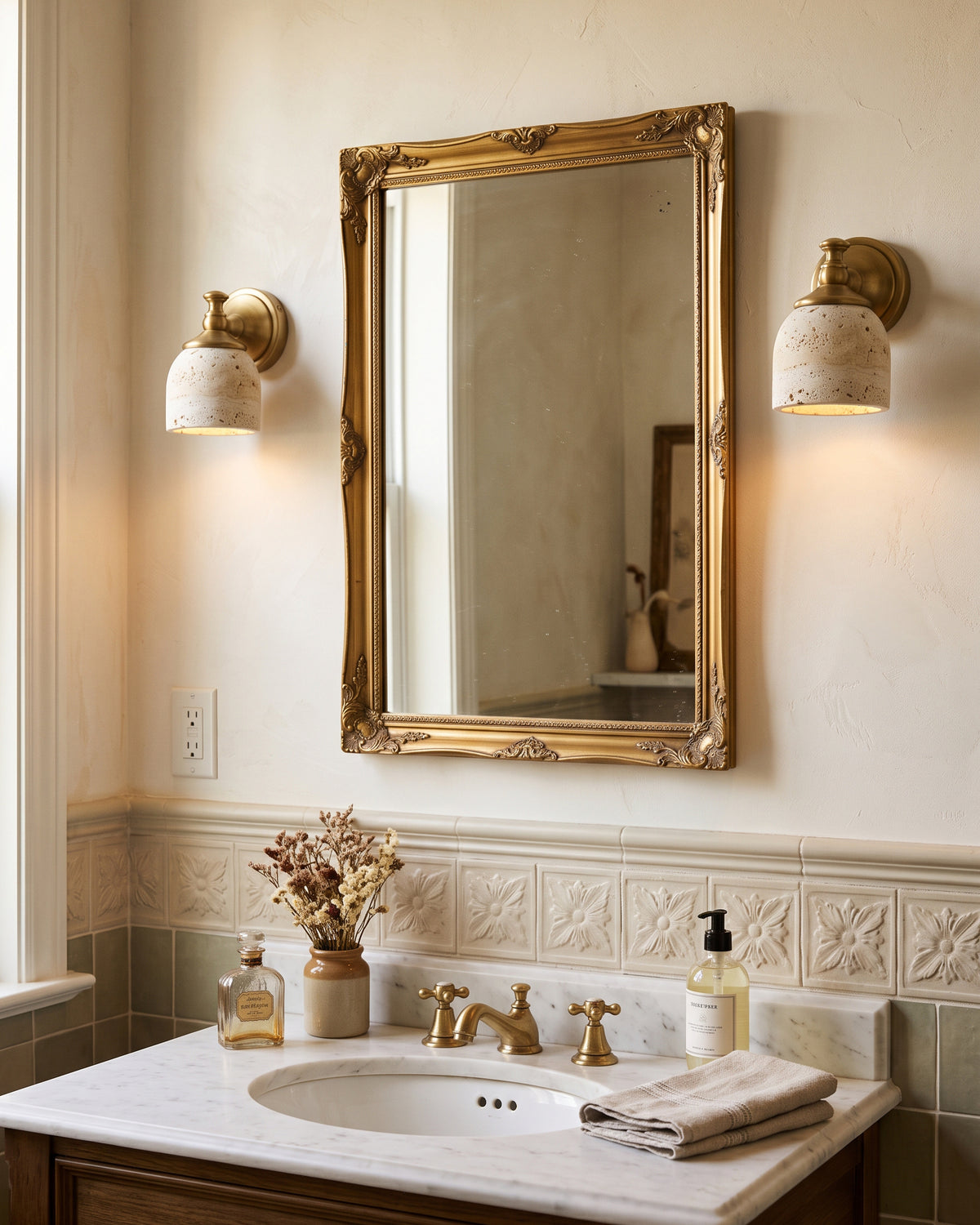 Oswald Travertine Stone Wall Sconce