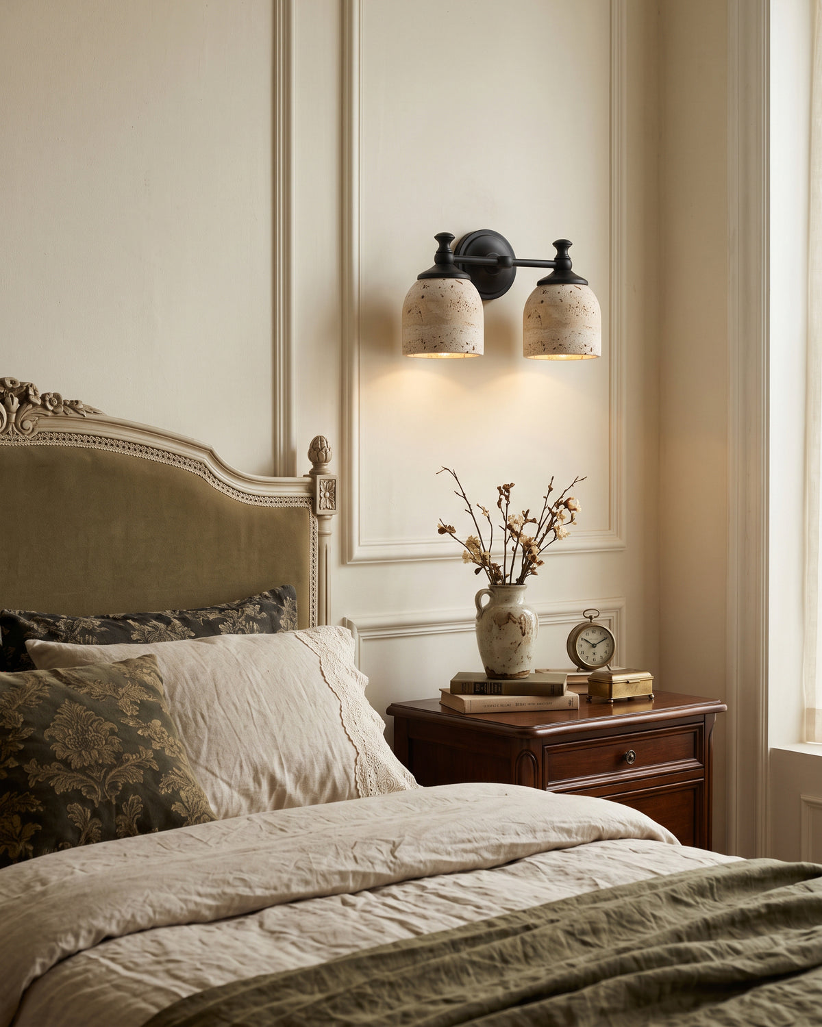 Oswald Travertine Stone Wall Sconce