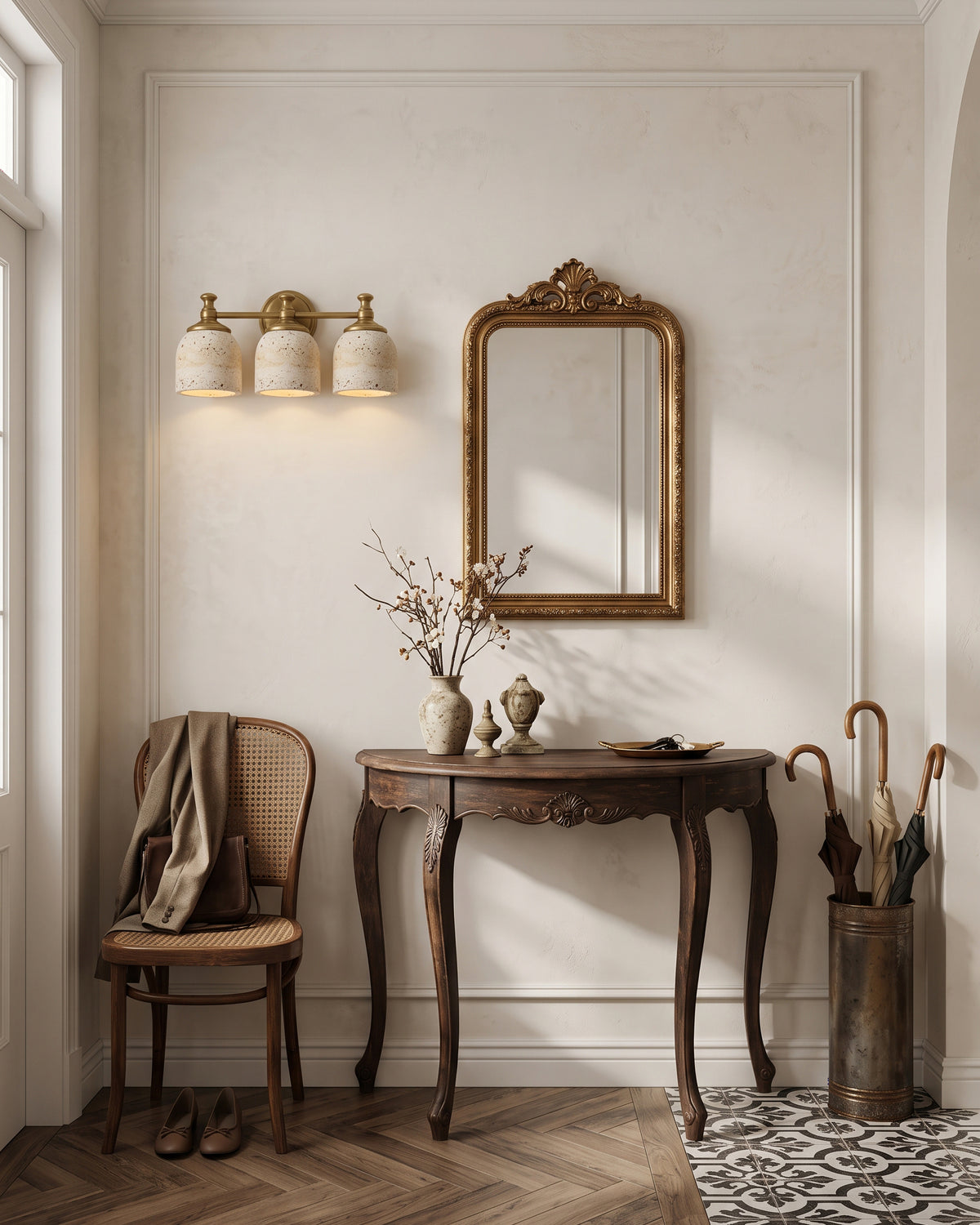 Oswald Travertine Stone Wall Sconce