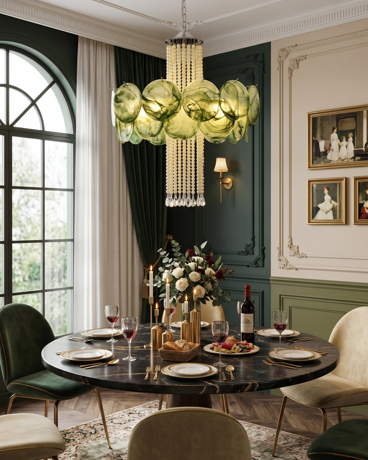 Oswin Agate Glass Beaded Chandelier