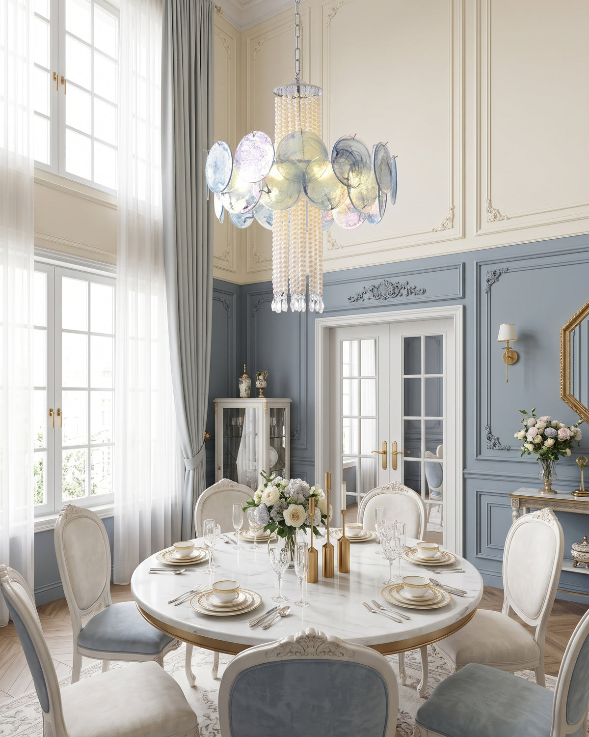 Oswin Agate Glass Beaded Chandelier
