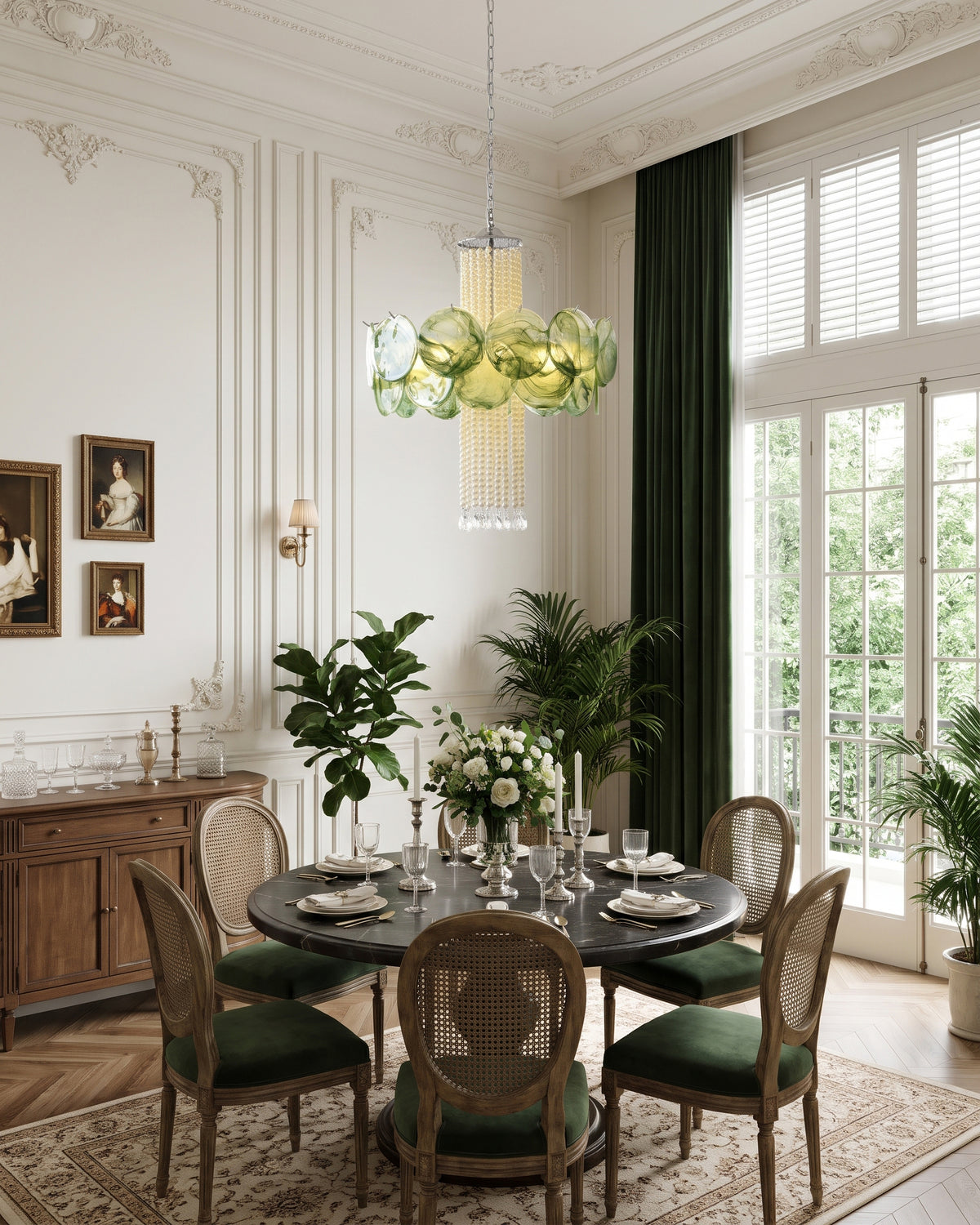 Oswin Agate Glass Beaded Chandelier