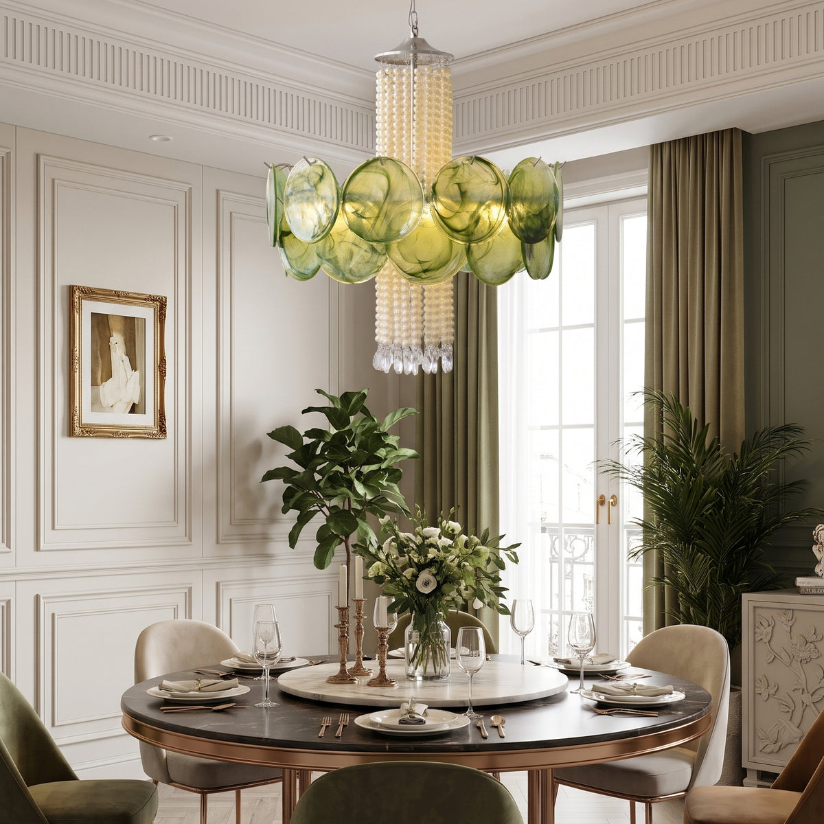 Oswin Agate Glass Beaded Chandelier