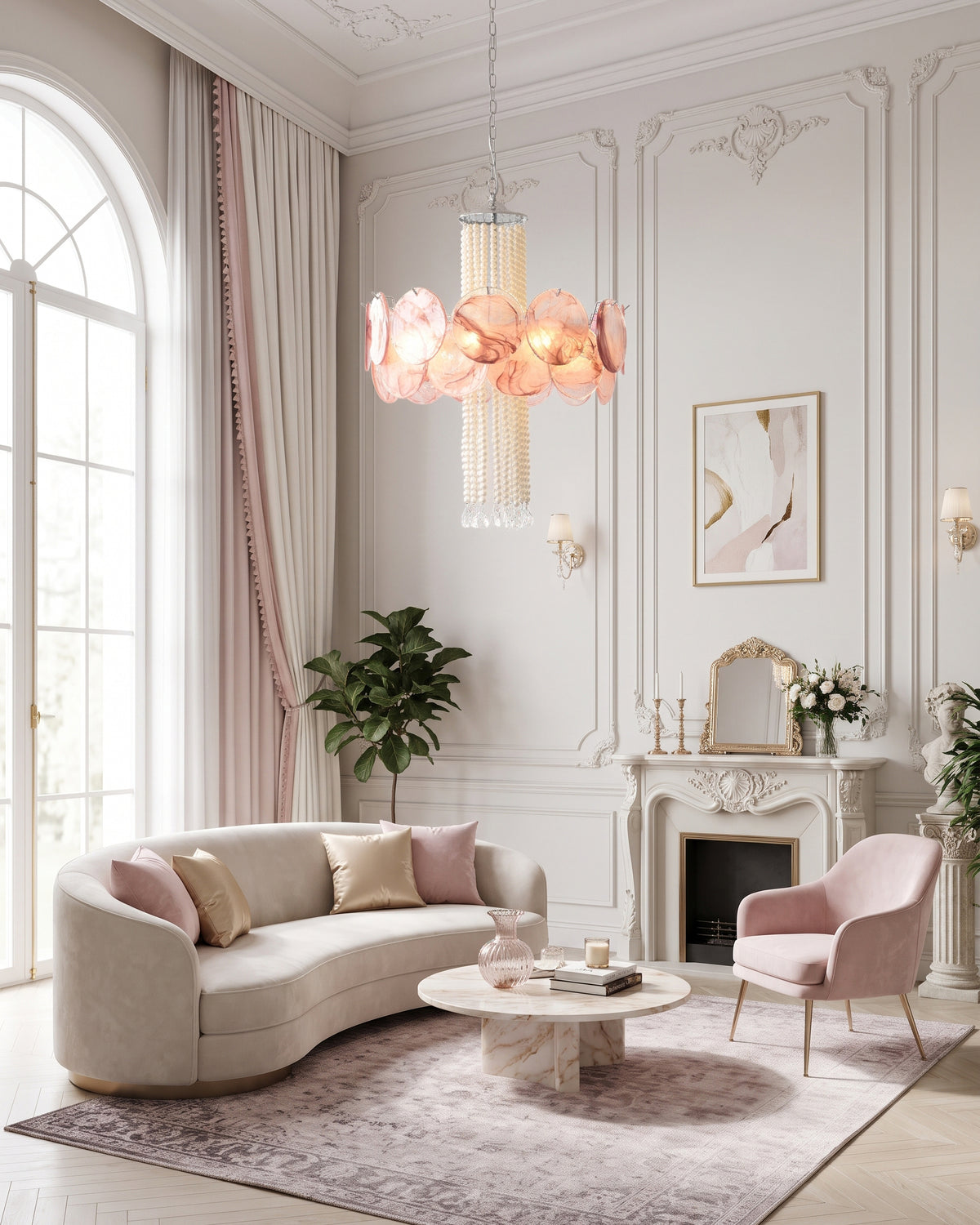 Oswin Agate Glass Beaded Chandelier