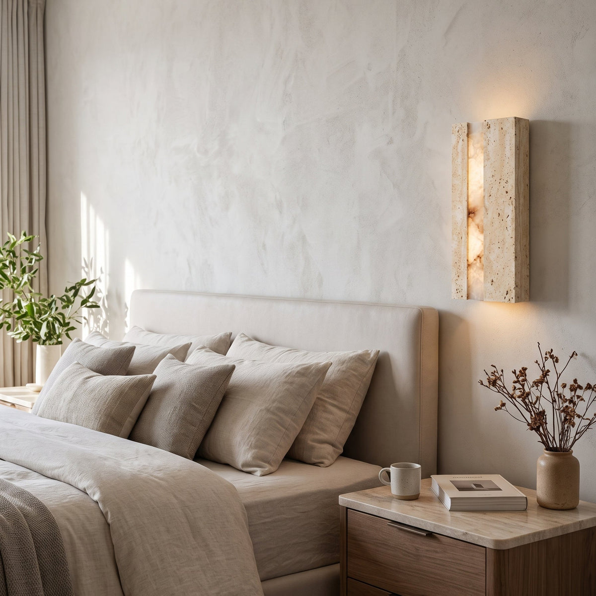 Wandlamp Paxton Albast Travertijn