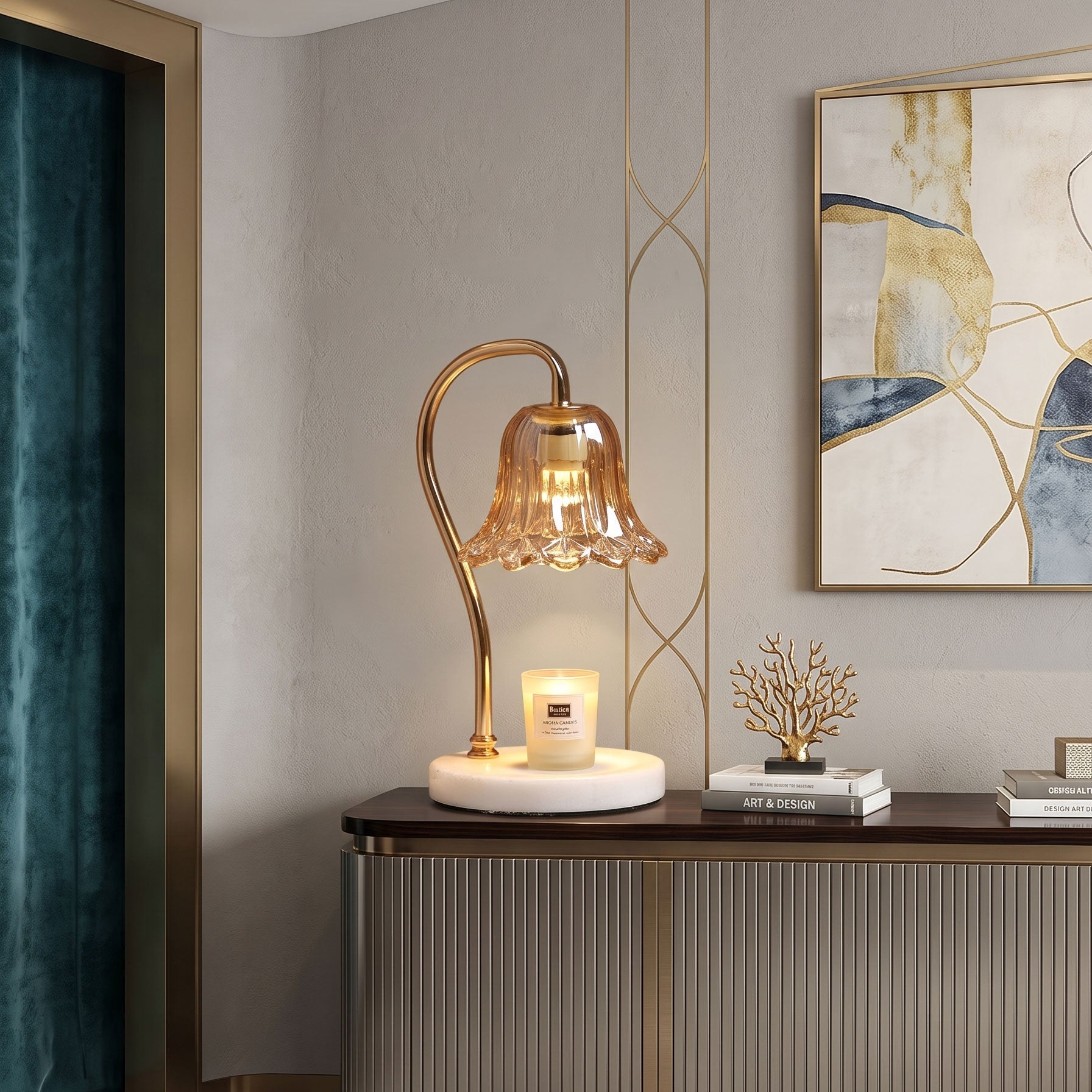 Peregrine Marble Candle Table Lamp