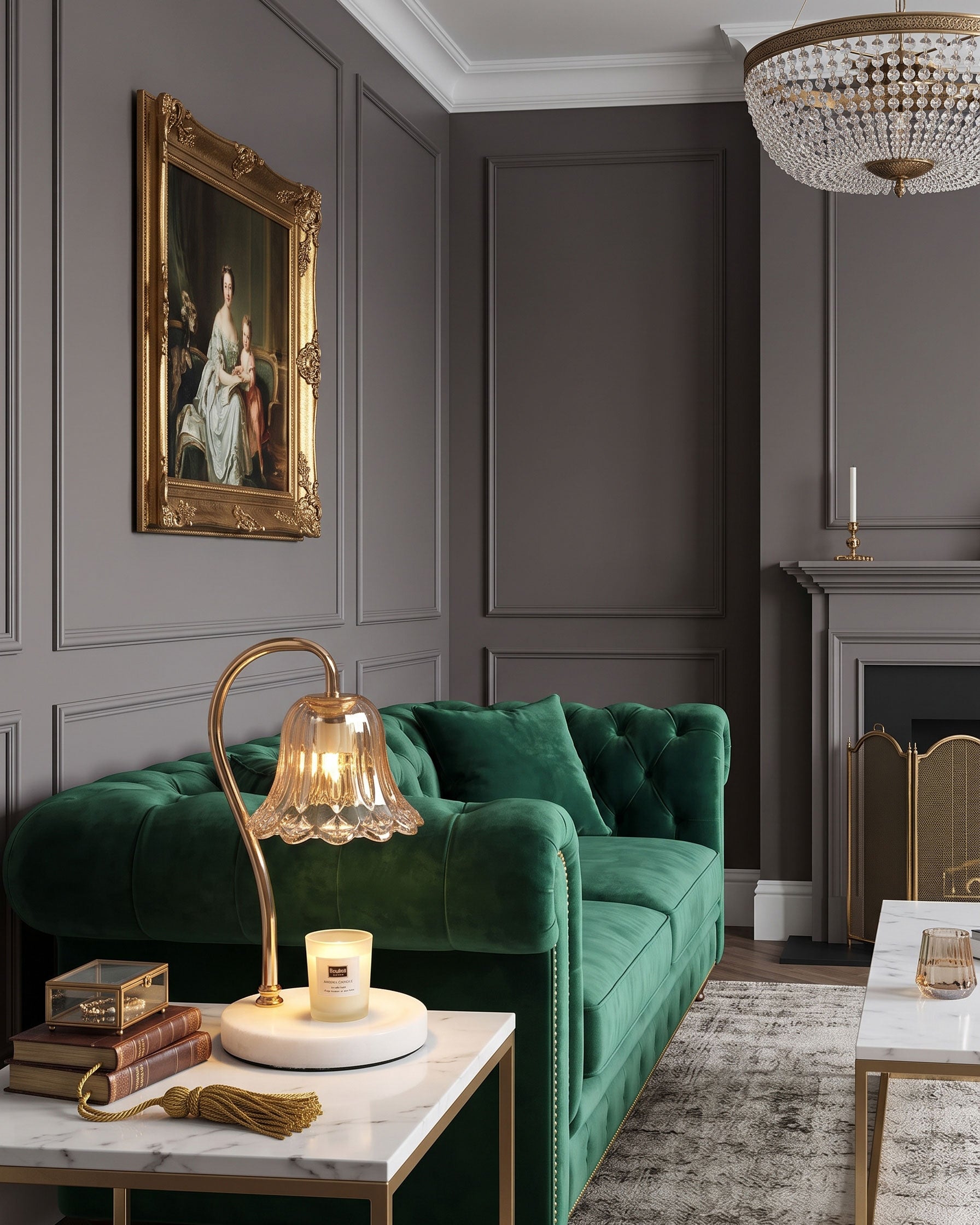 Peregrine Marble Candle Table Lamp