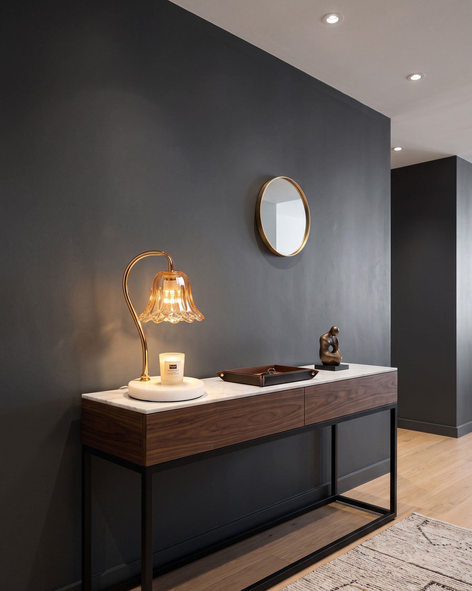 Peregrine Marble Candle Table Lamp