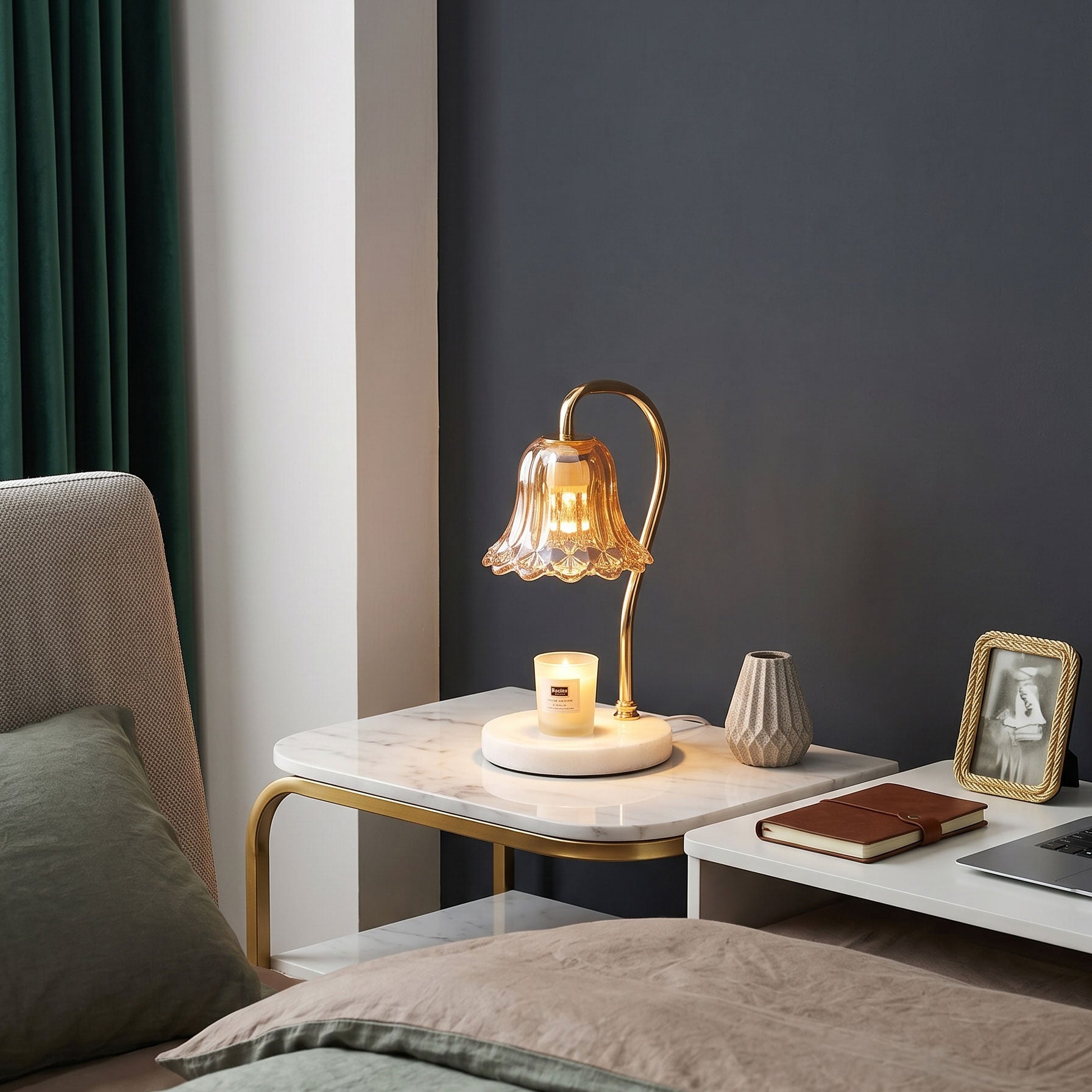 Peregrine Marble Candle Table Lamp