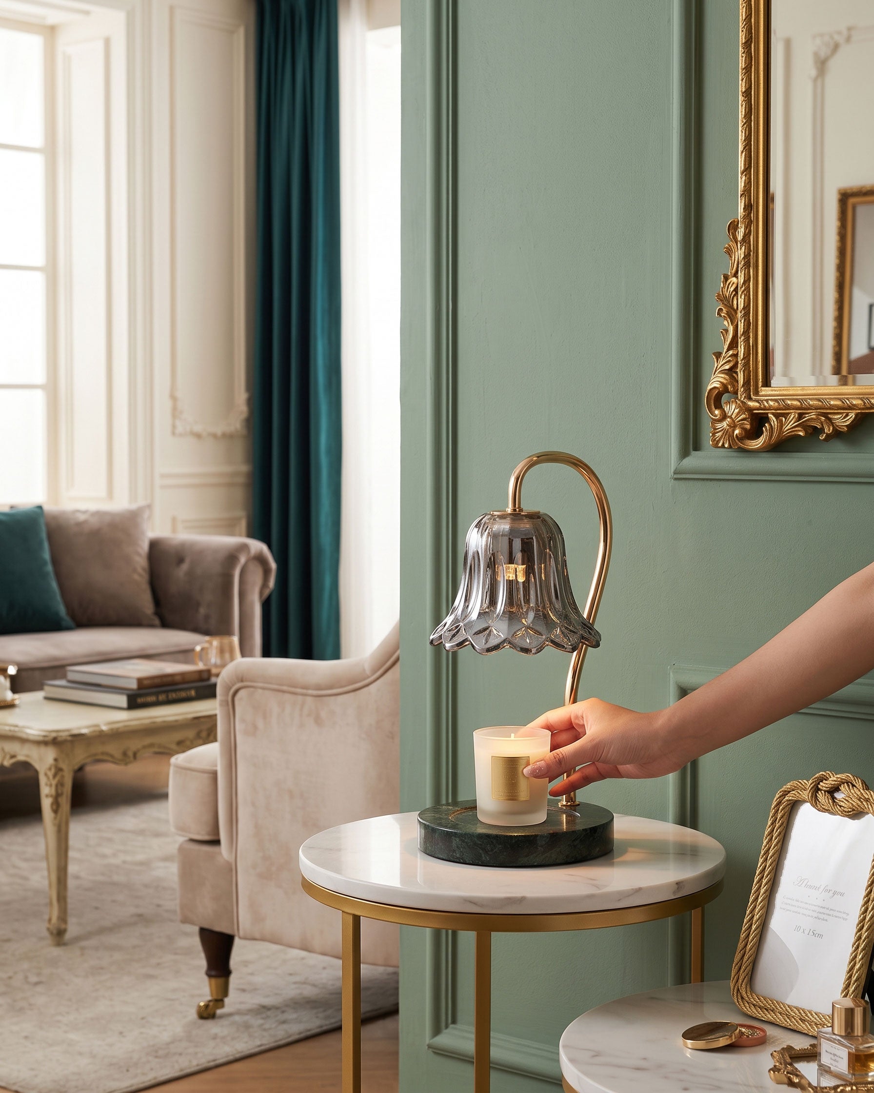 Peregrine Marble Candle Table Lamp