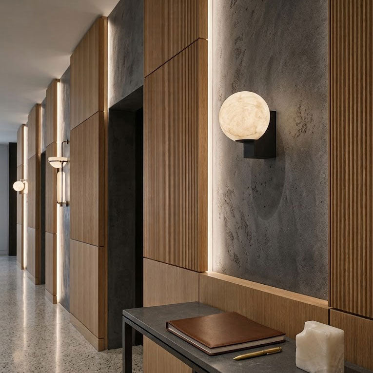Prescott Minimalist Orb Wall Sconce – detail 2