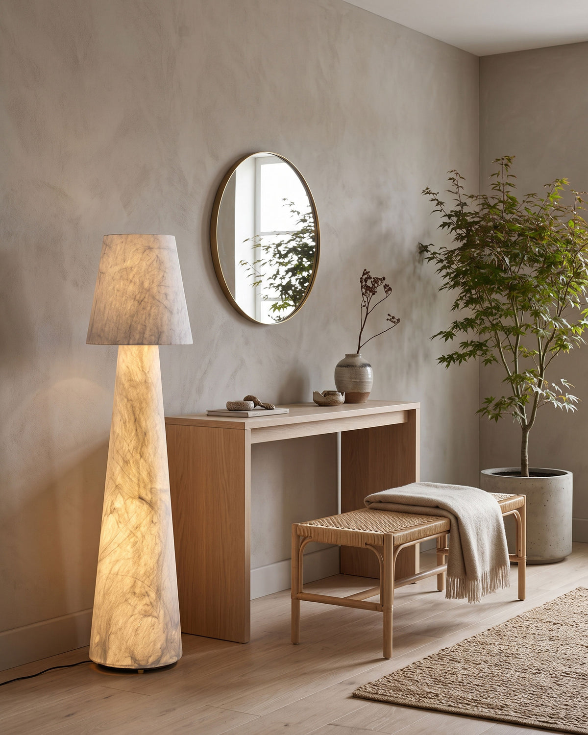 Quentin Mulberry Silk Floor Lamp