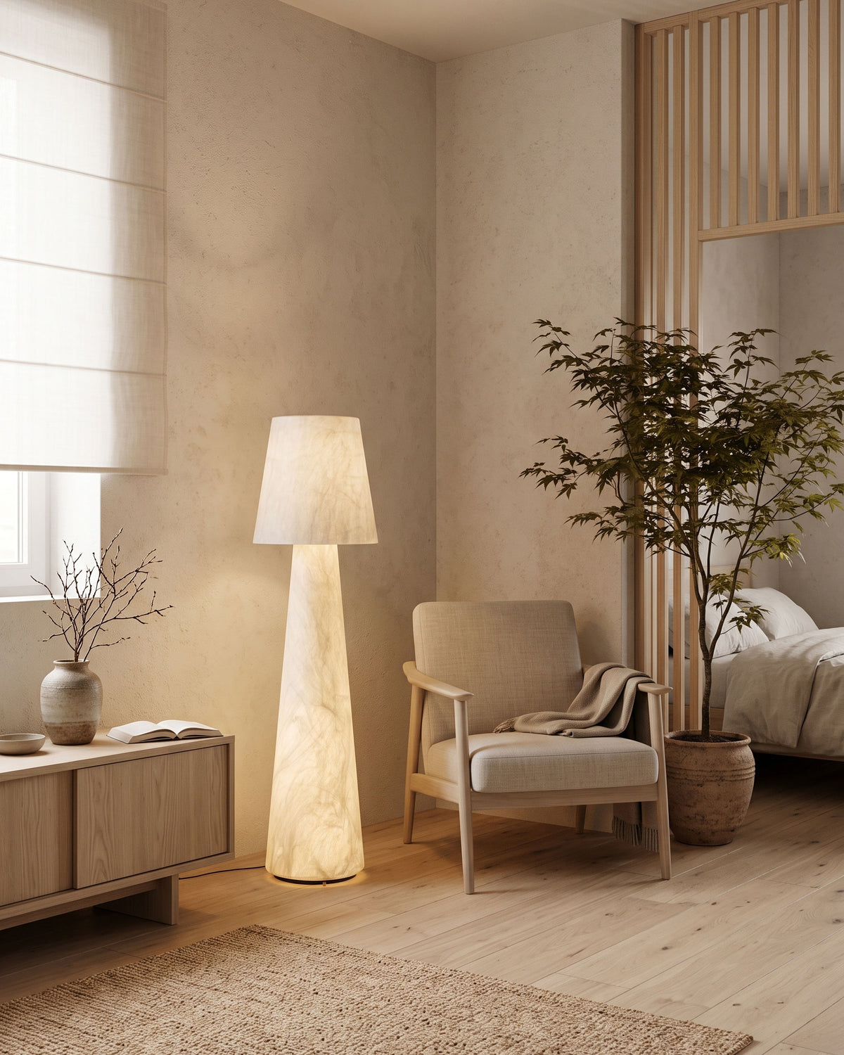 Quentin Mulberry Silk Floor Lamp