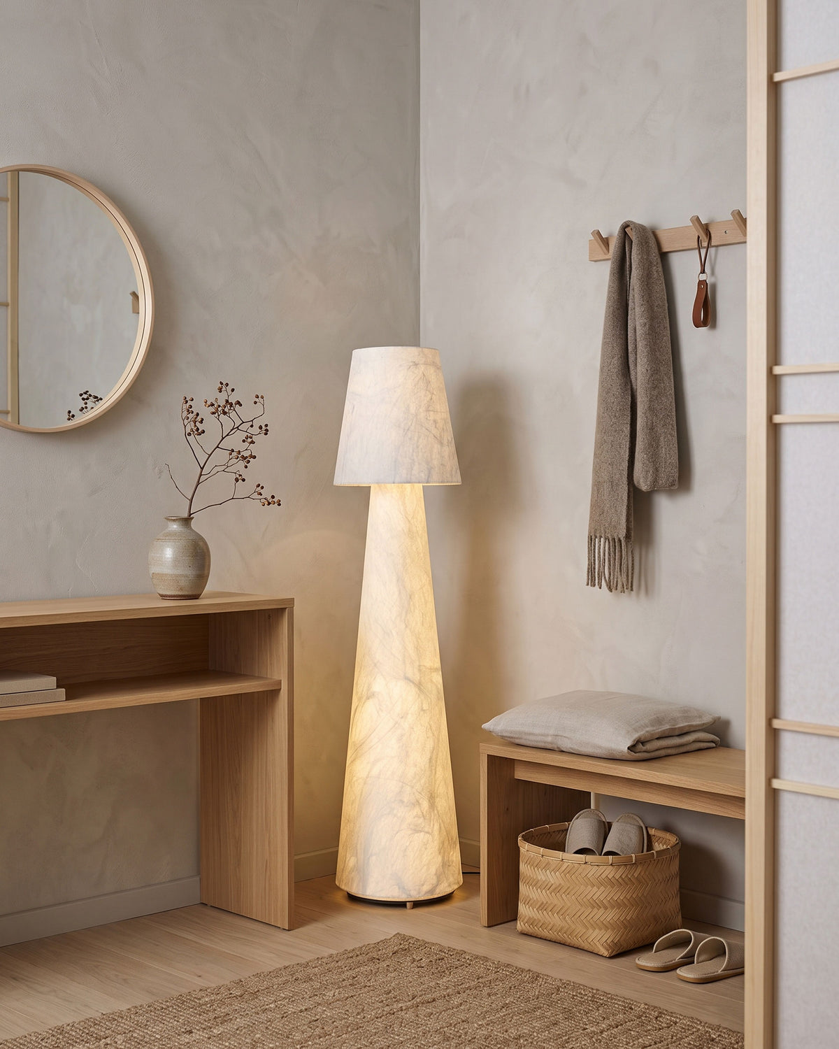 Quentin Mulberry Silk Floor Lamp
