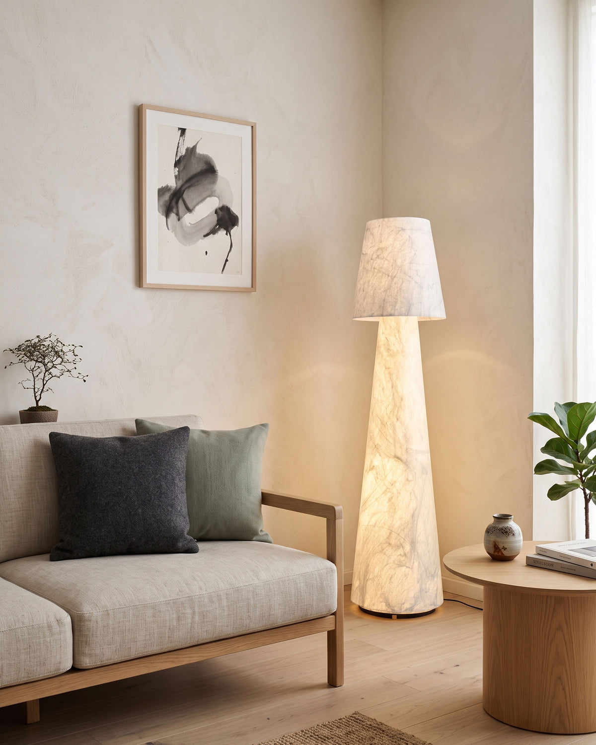 Quentin Mulberry Silk Floor Lamp