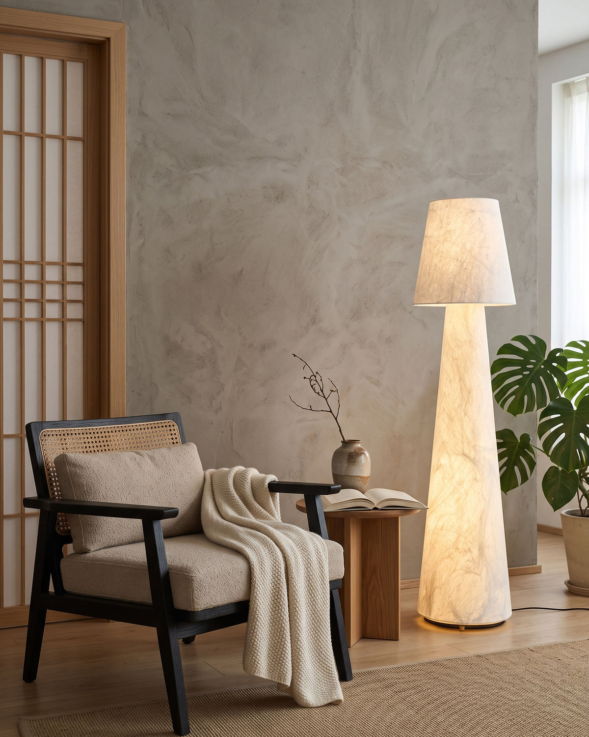 Quentin Mulberry Silk Floor Lamp