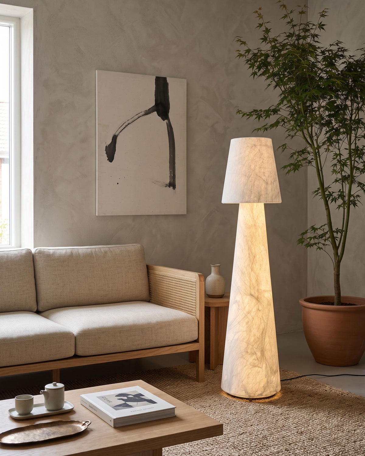 Quentin Mulberry Silk Floor Lamp