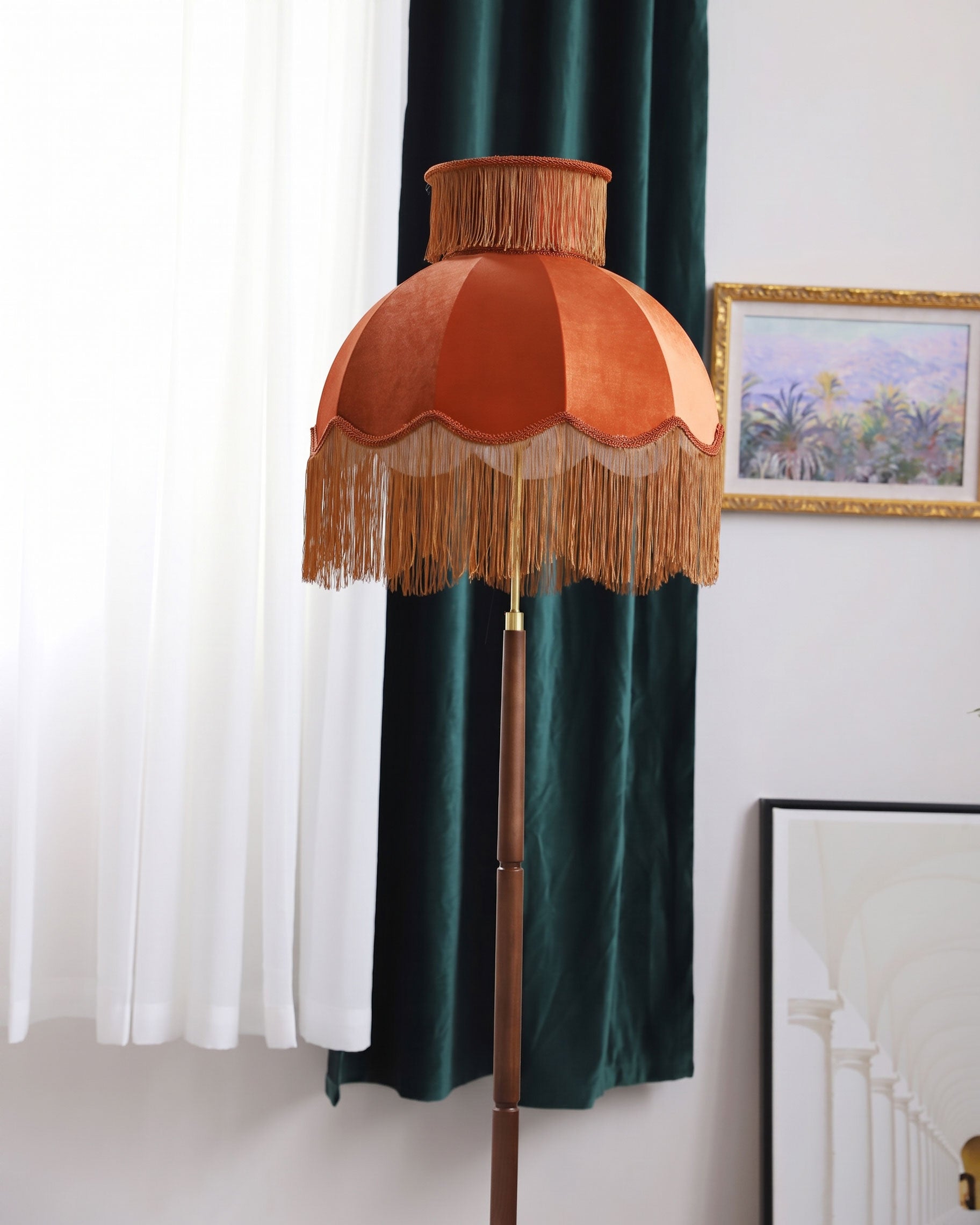 Ramona Velvet Fringe Floor Lamp