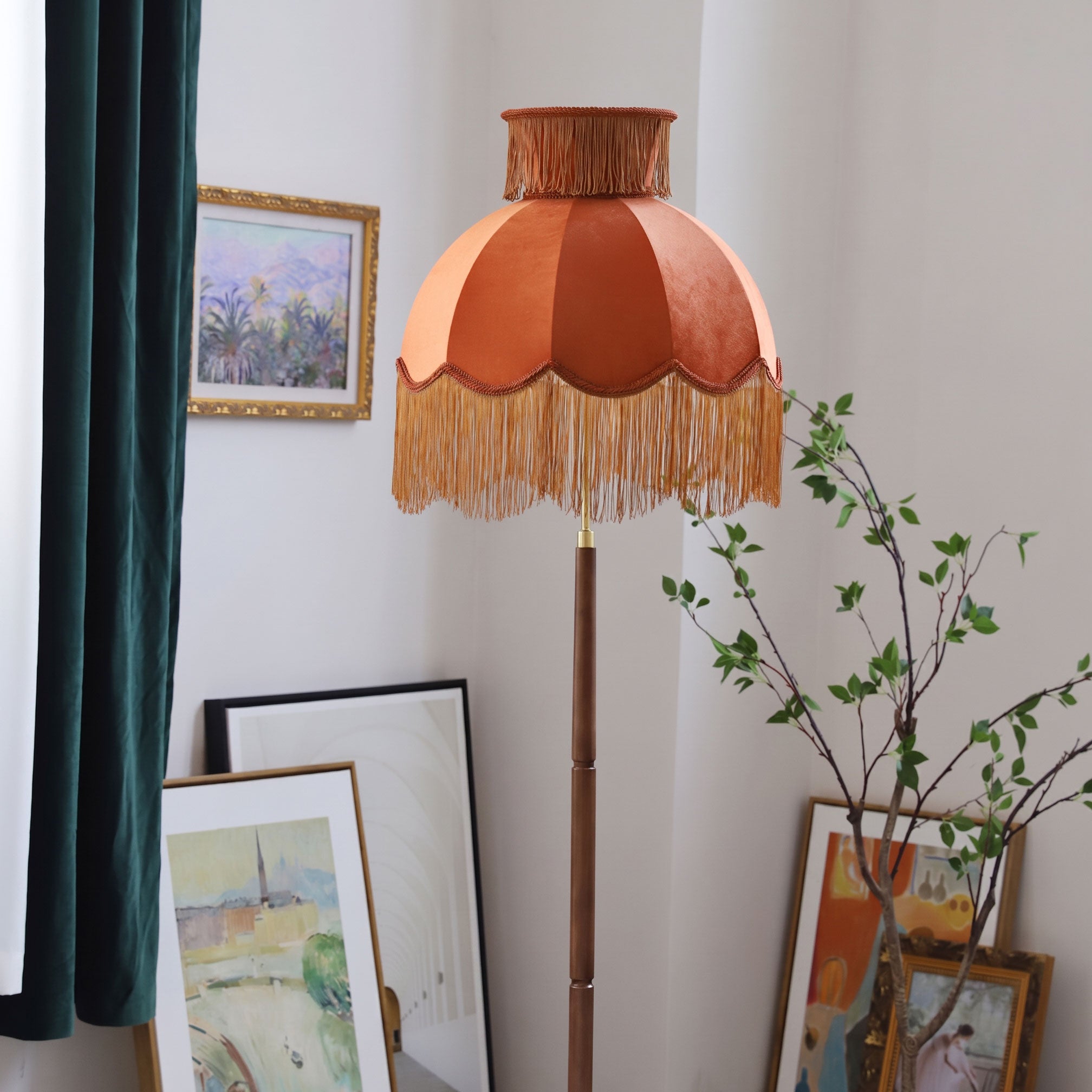 Ramona Velvet Fringe Floor Lamp