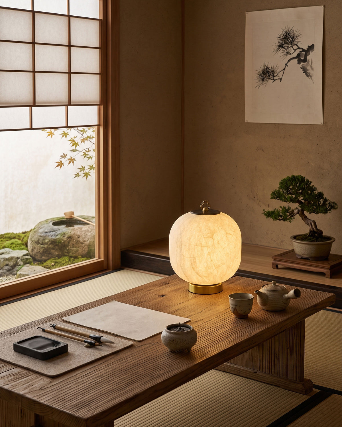 Renard Mulberry Silk Table Lamp