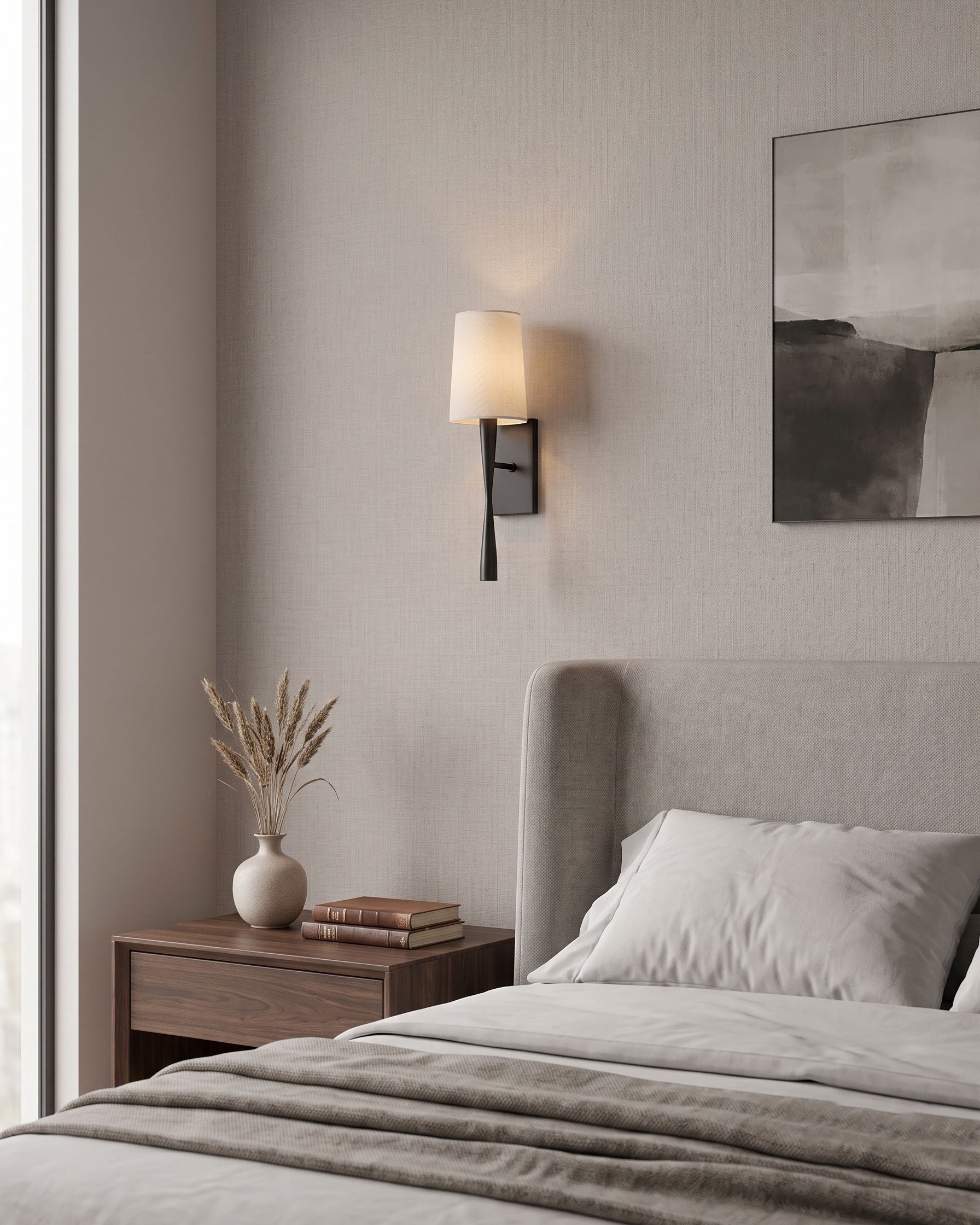 Rhiannon Modern Linen Wall Sconce