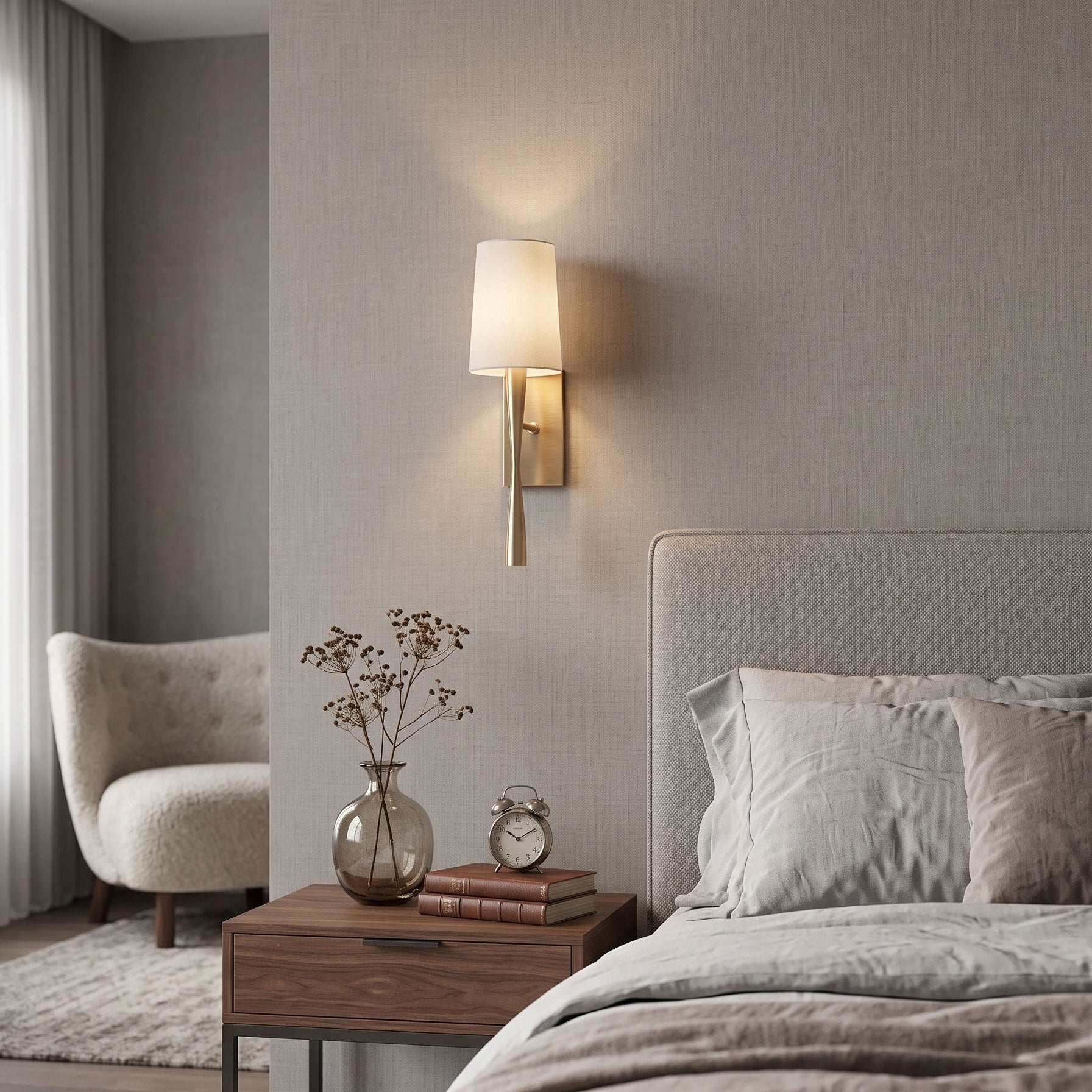 Rhiannon Modern Linen Wall Sconce