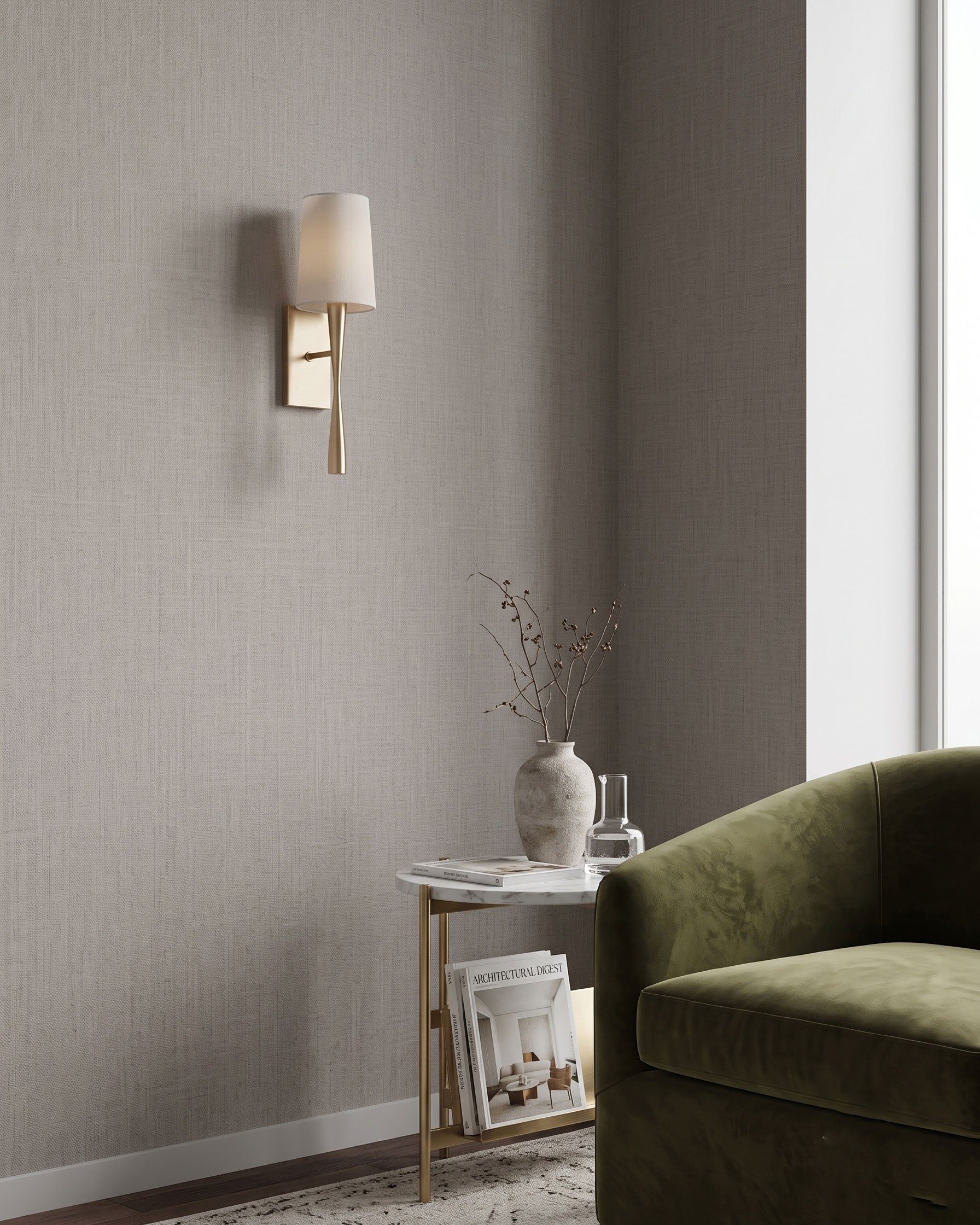 Rhiannon Modern Linen Wall Sconce
