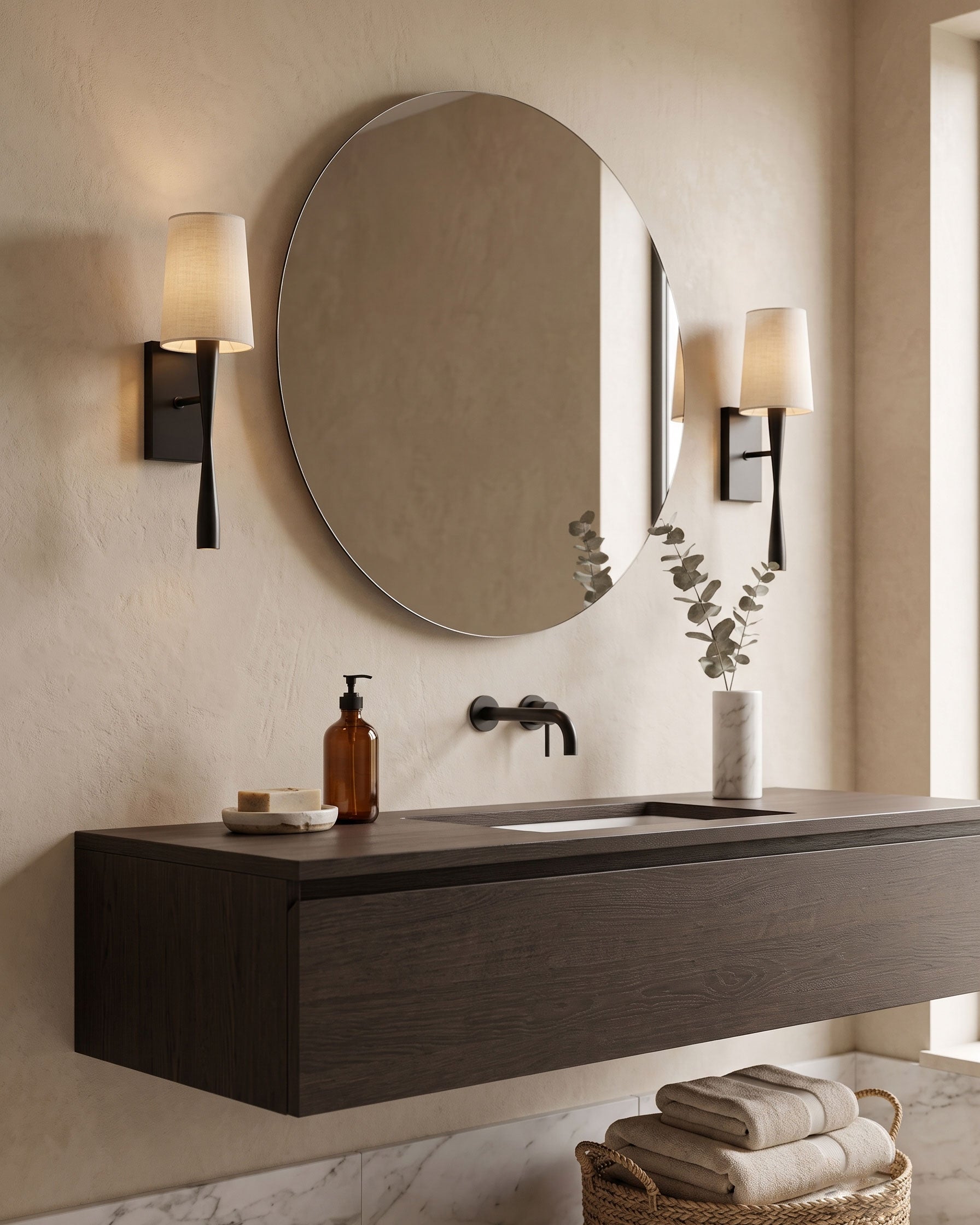 Rhiannon Modern Linen Wall Sconce