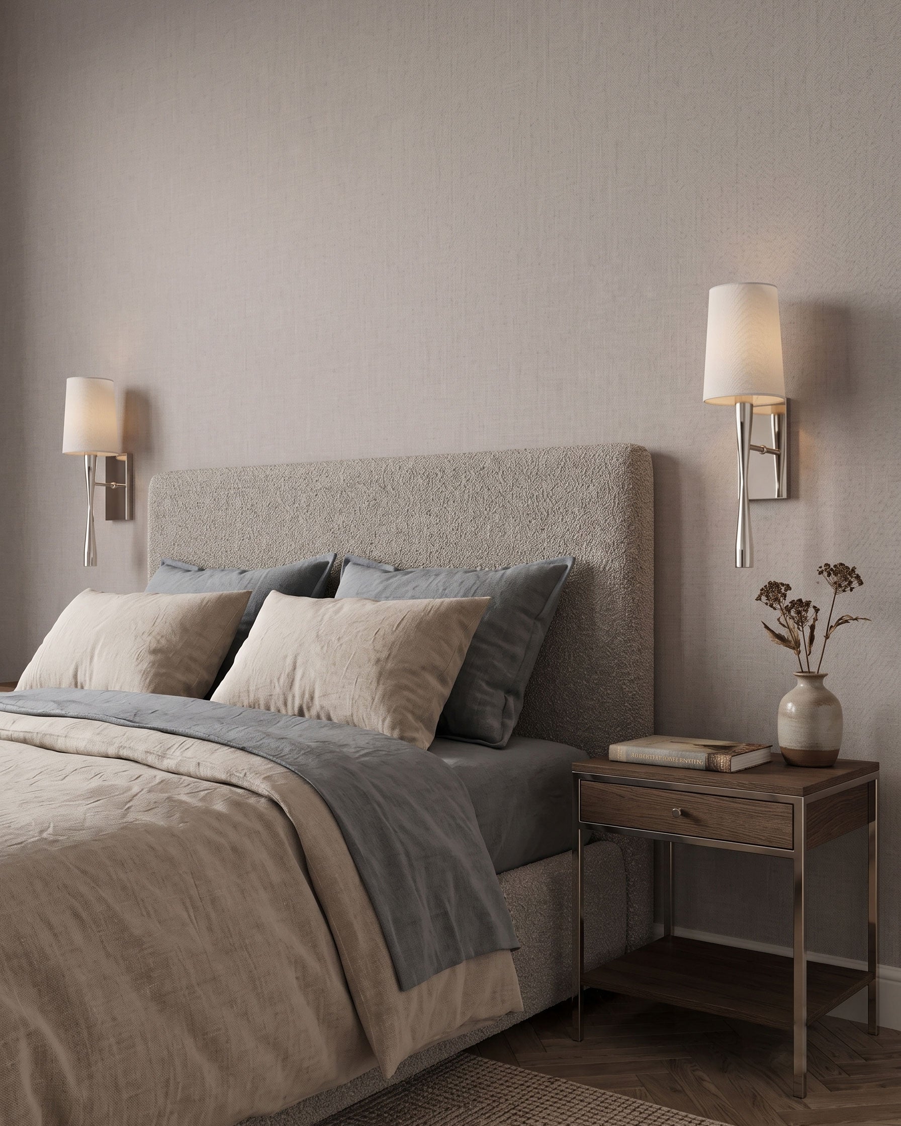 Rhiannon Modern Linen Wall Sconce
