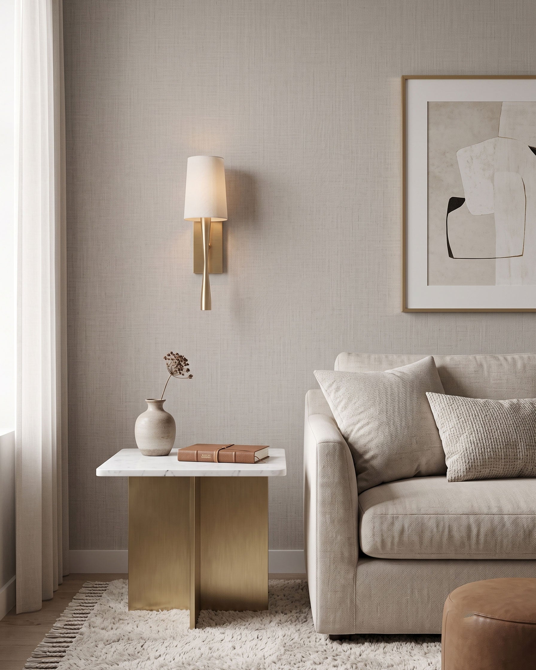 Rhiannon Modern Linen Wall Sconce