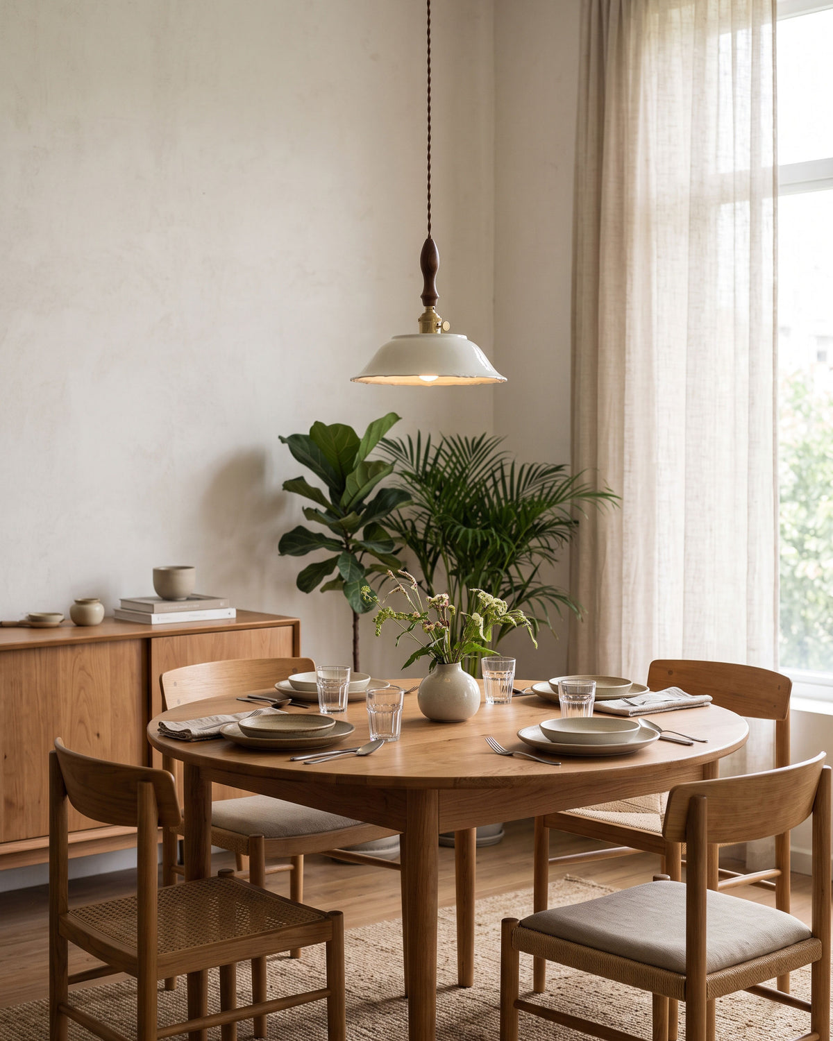 Rhodri Fluted Ceramic Pendant Light