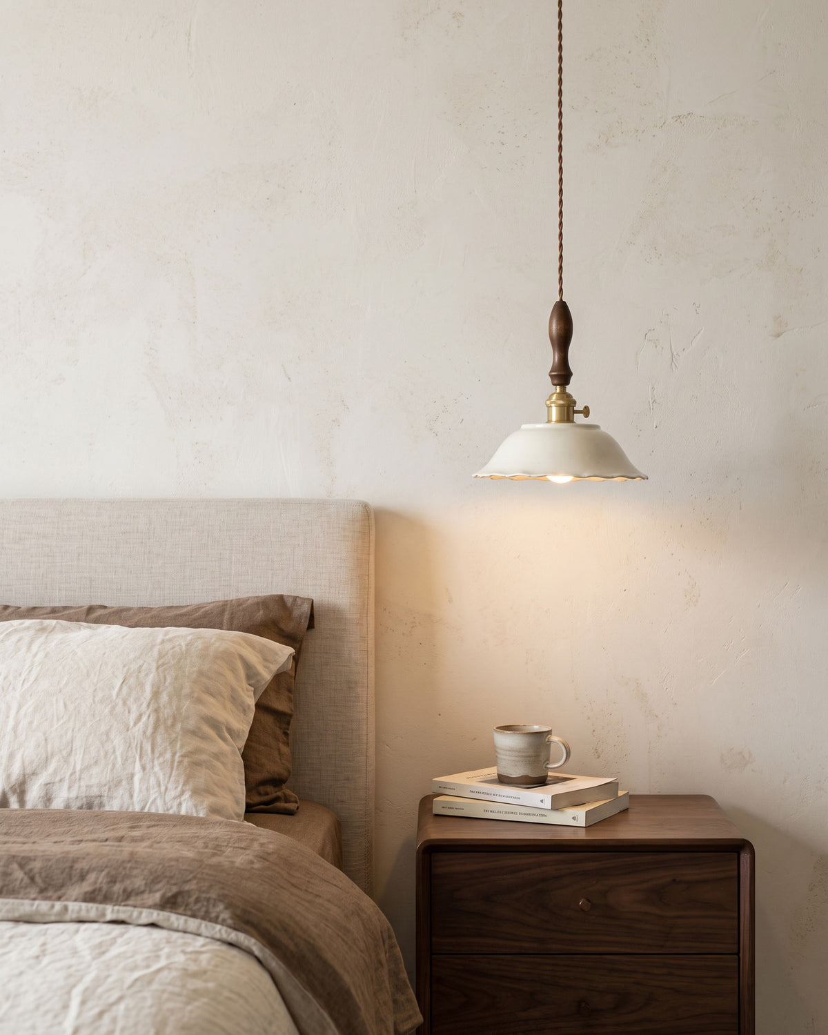 Rhodri Fluted Ceramic Pendant Light