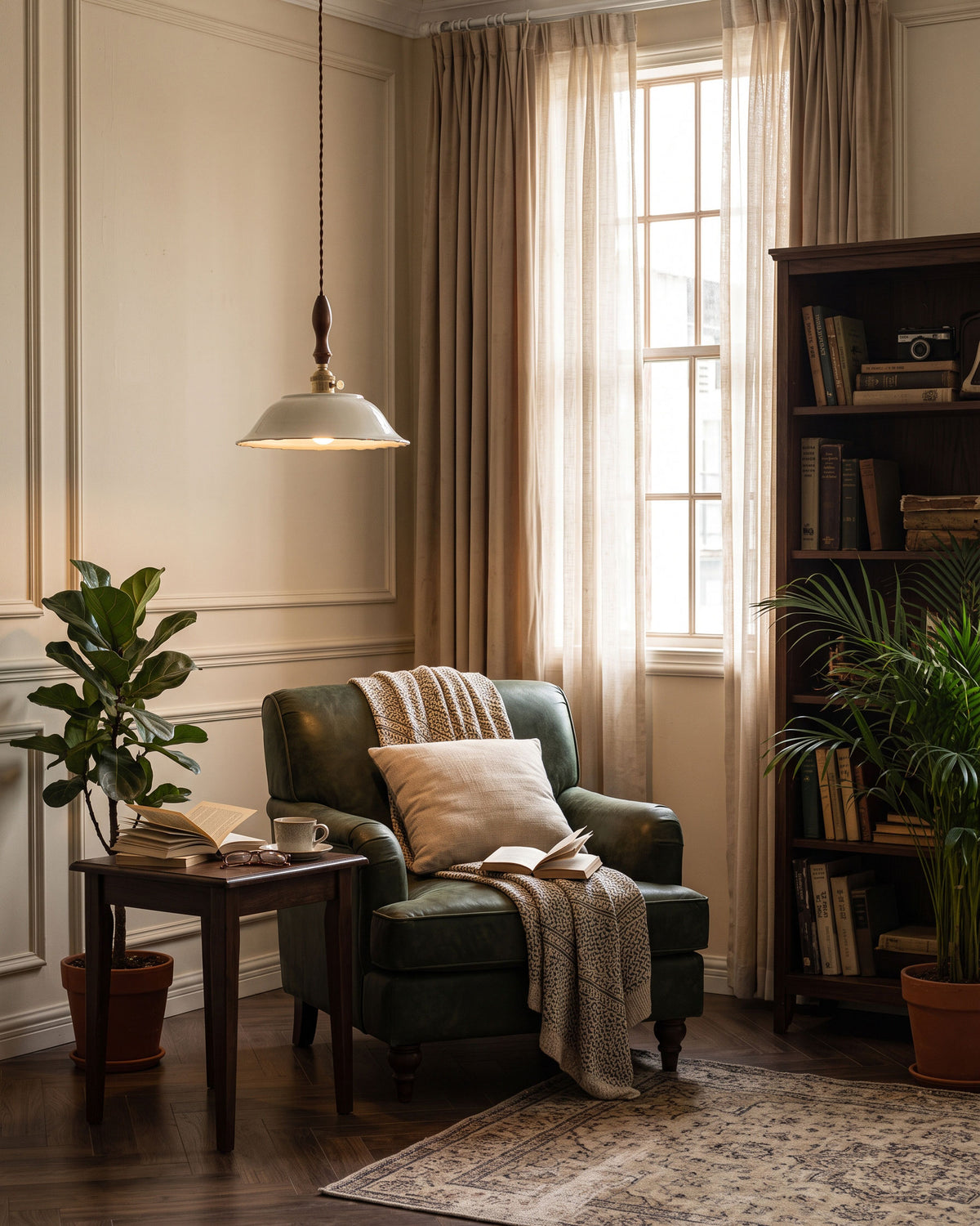 Rhodri Fluted Ceramic Pendant Light