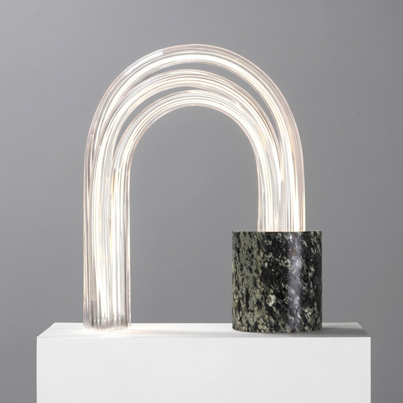 Ribbed Marble Table Lamp