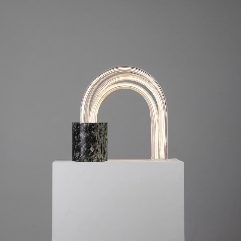 Ribbed Marble Table Lamp