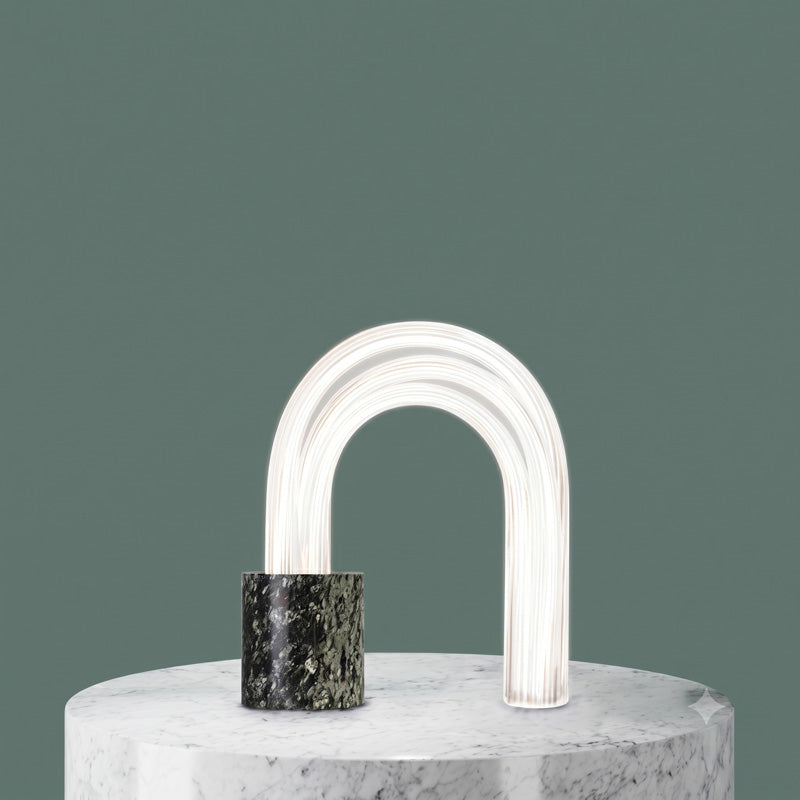 Ribbed Marble Table Lamp