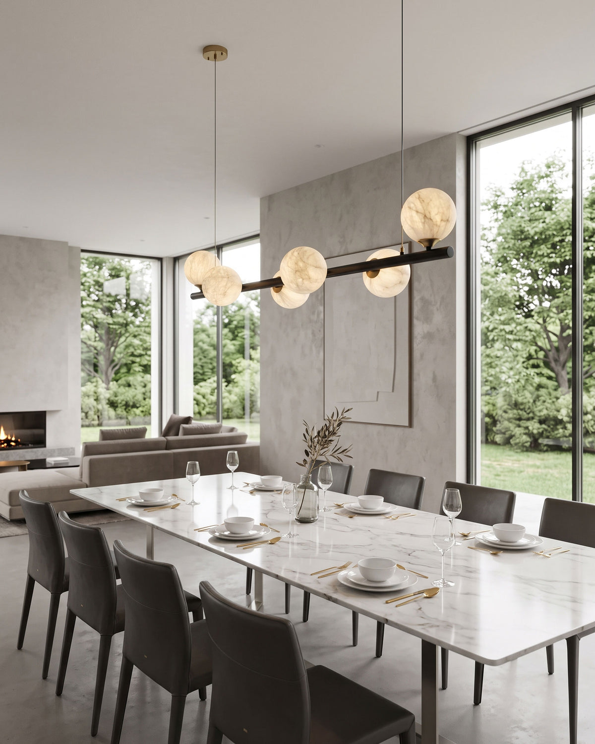 Rory Linear Silk Pendant Light