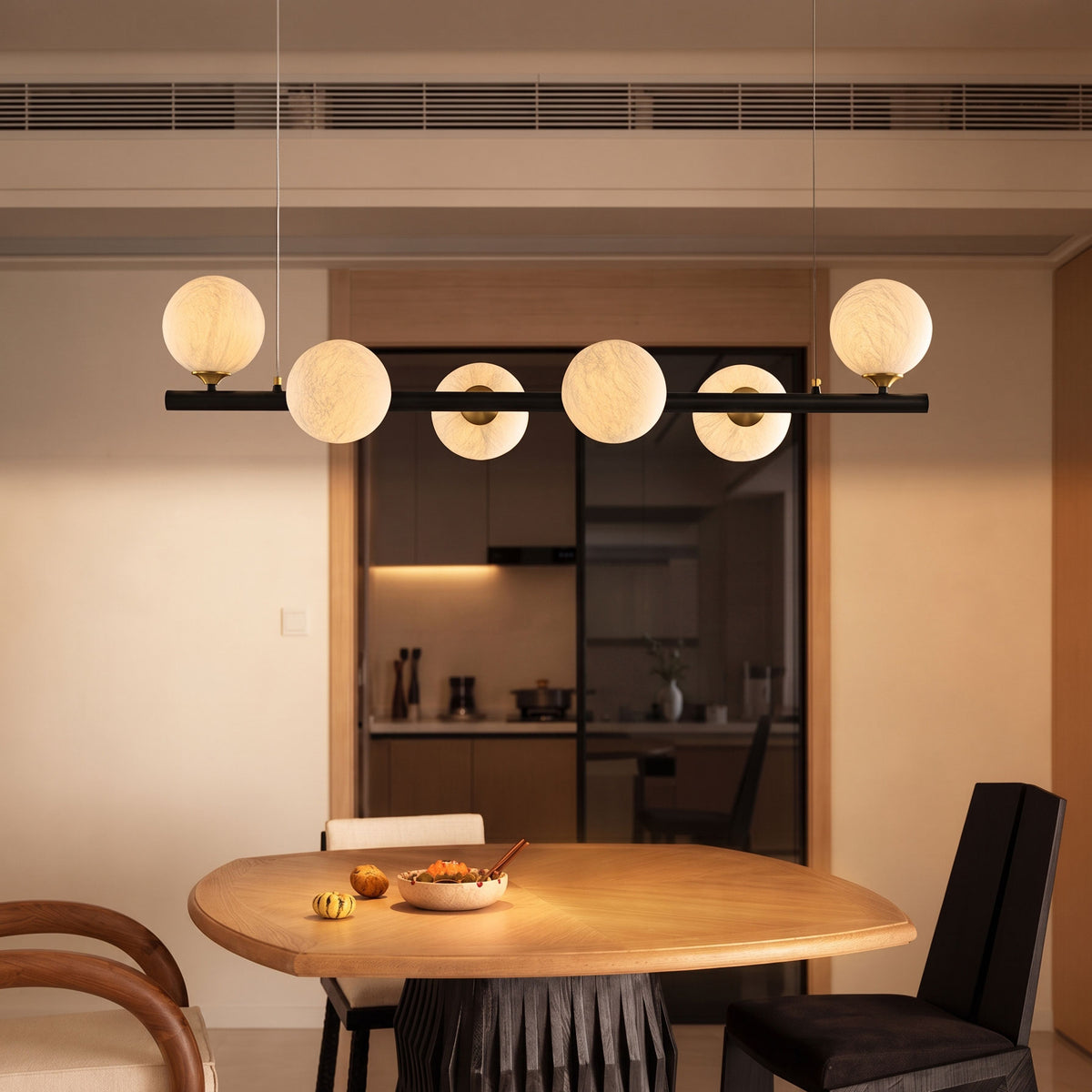 Rory Linear Silk Pendant Light