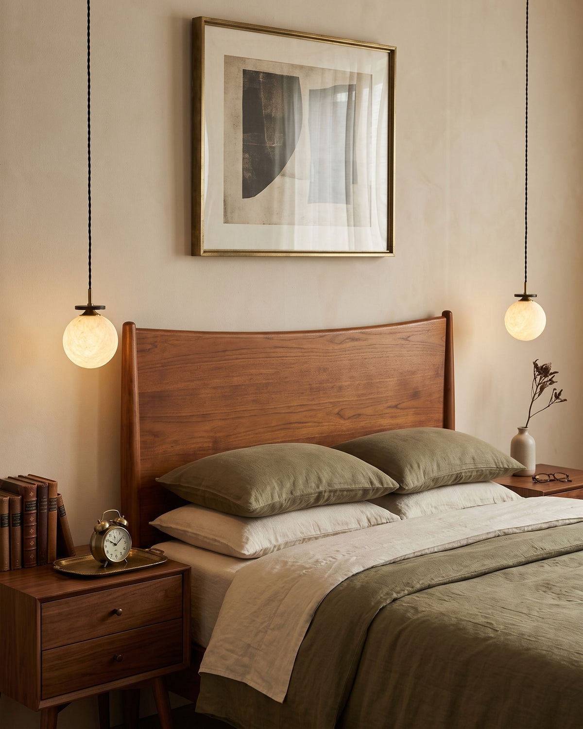 Rory Mulberry Silk Pendant Light silk shade and brass detail
