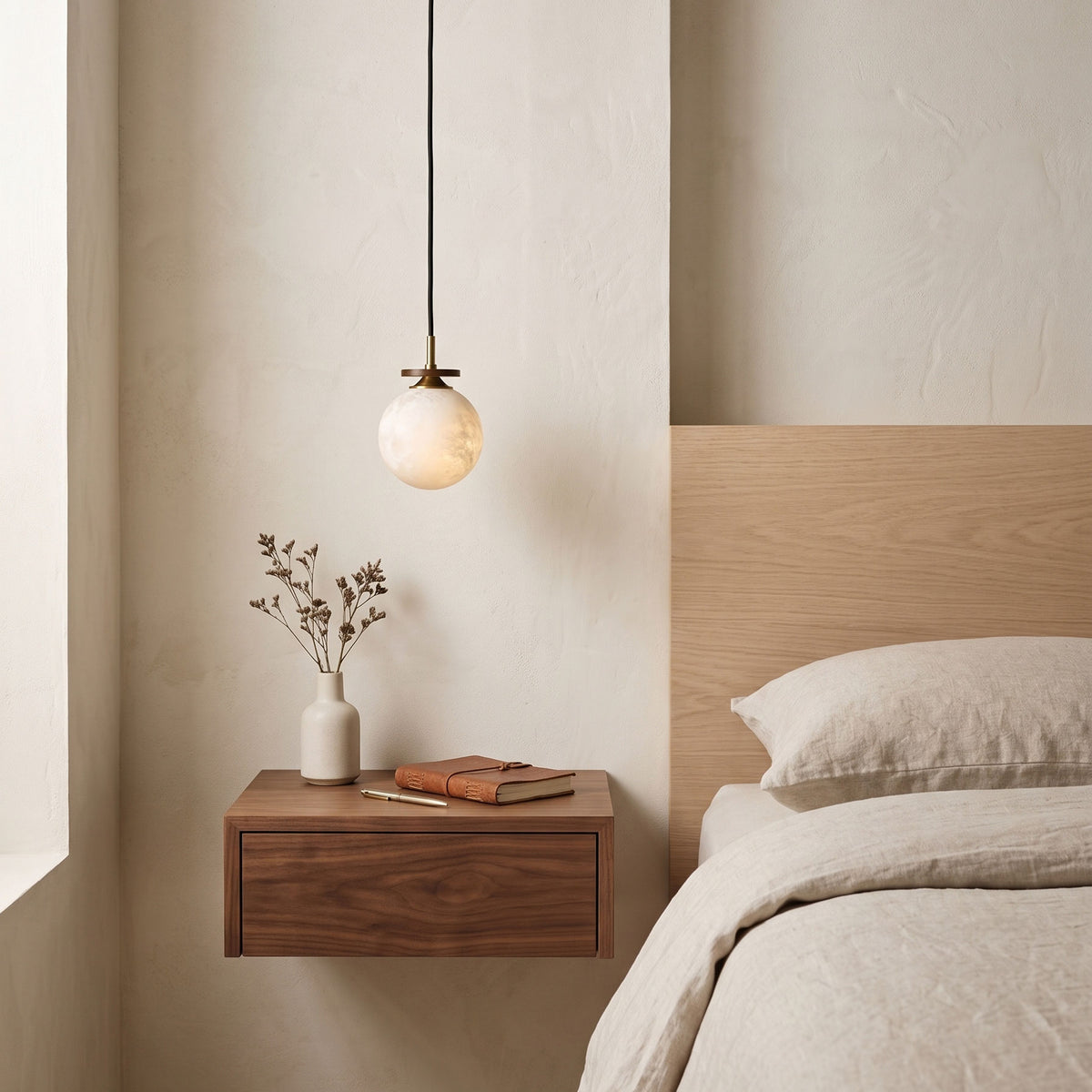 Rory Mulberry Silk Pendant Light