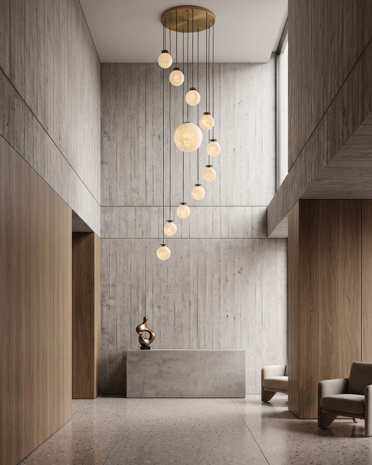 Rory Natural Mulberry Silk Chandelier