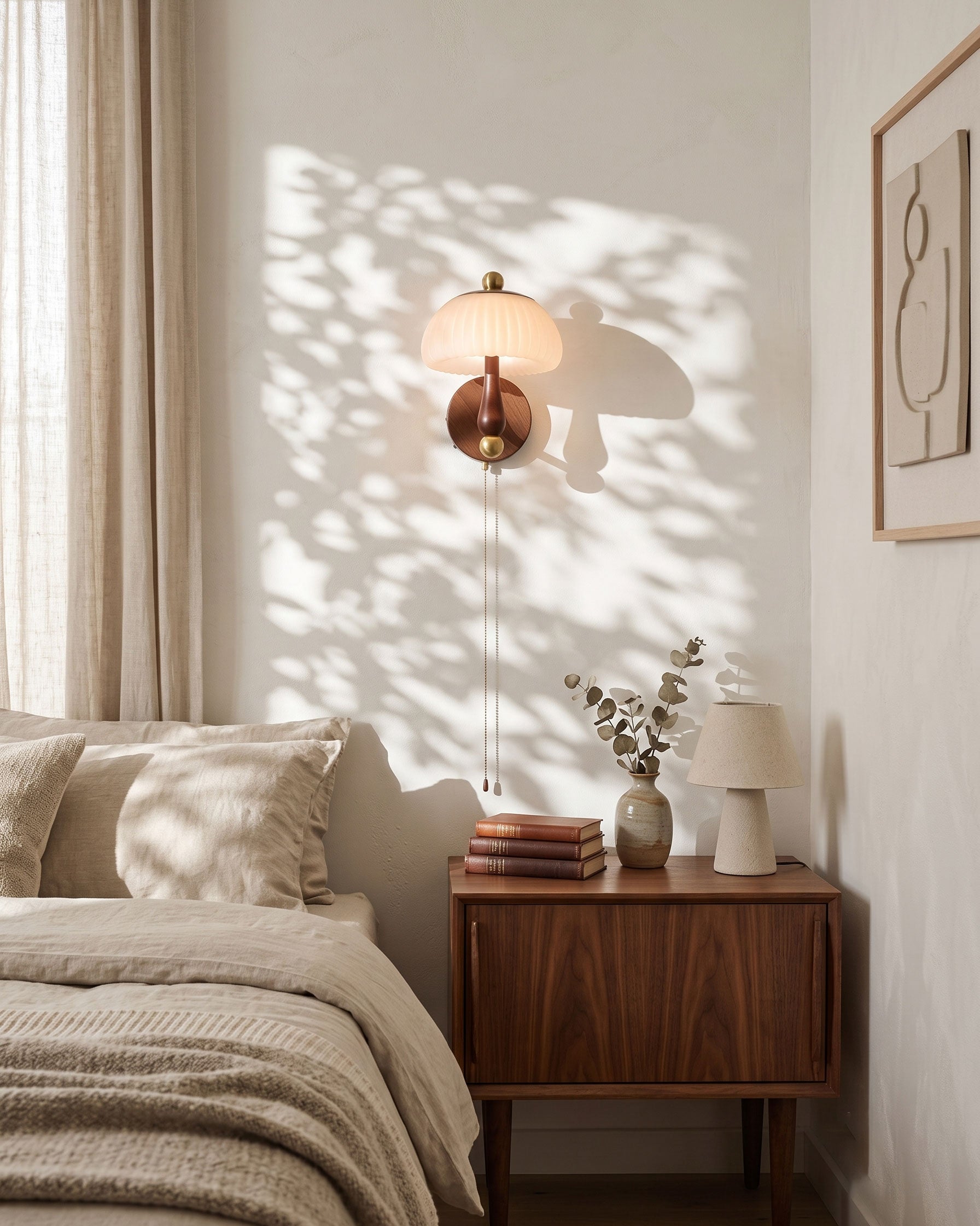 Rupert Walnut Wood Wall Sconce