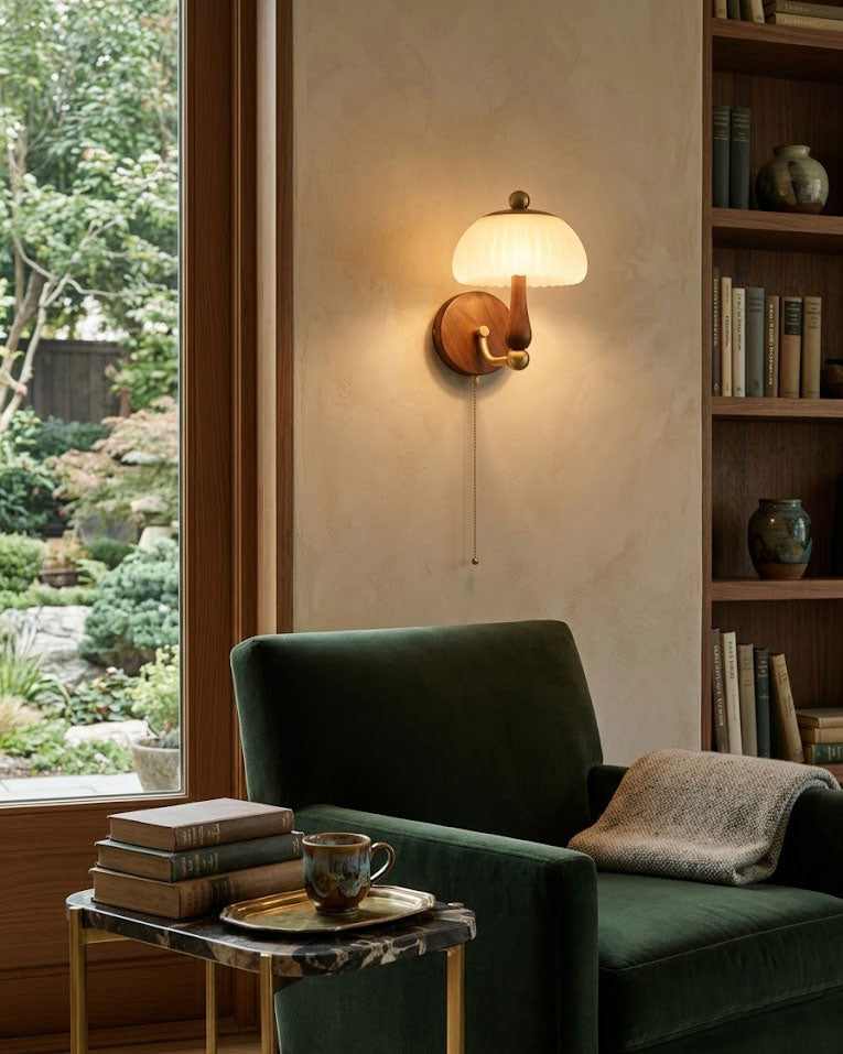 Rupert Walnut Wood Wall Sconce