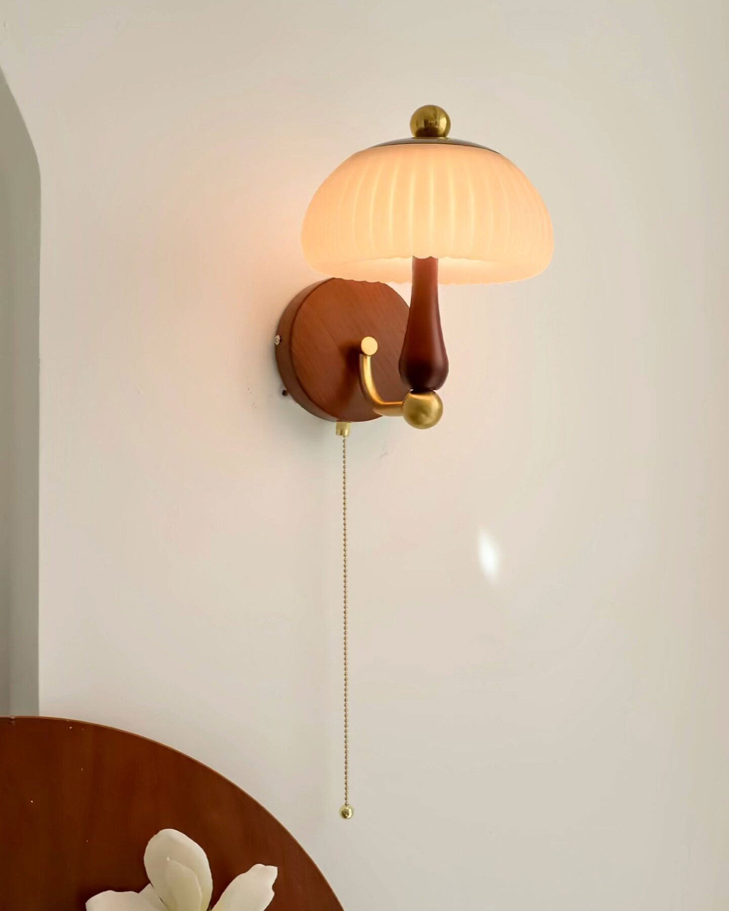 Rupert Walnut Wood Wall Sconce