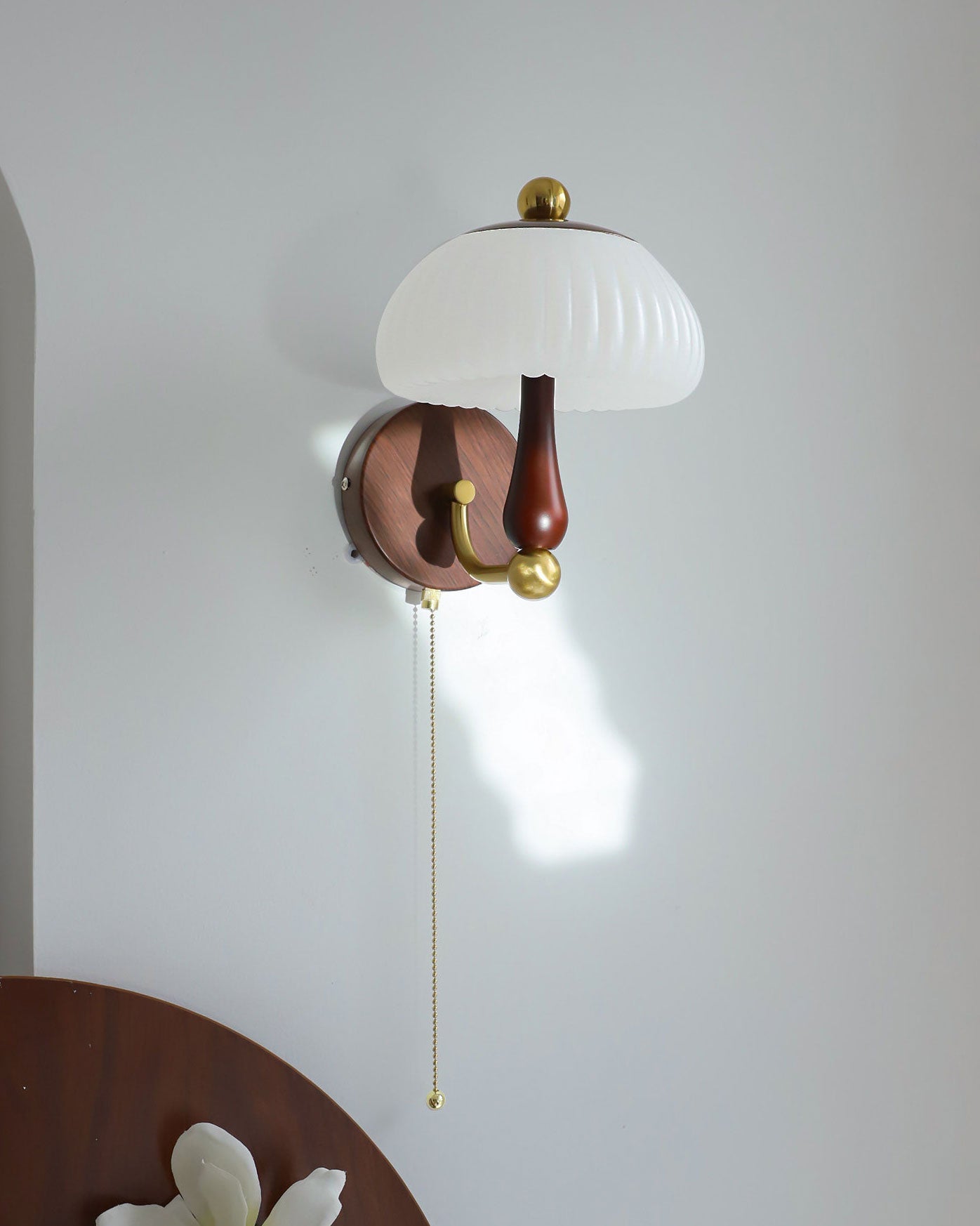 Rupert Walnut Wood Wall Sconce