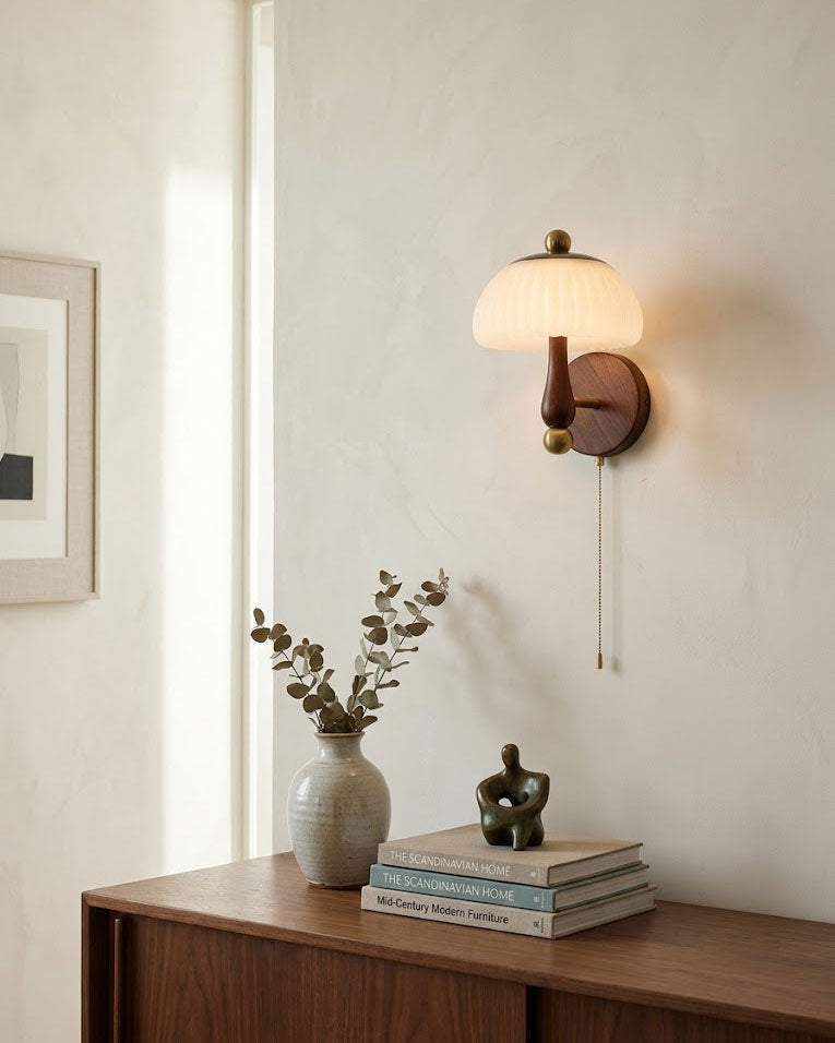 Rupert Walnut Wood Wall Sconce