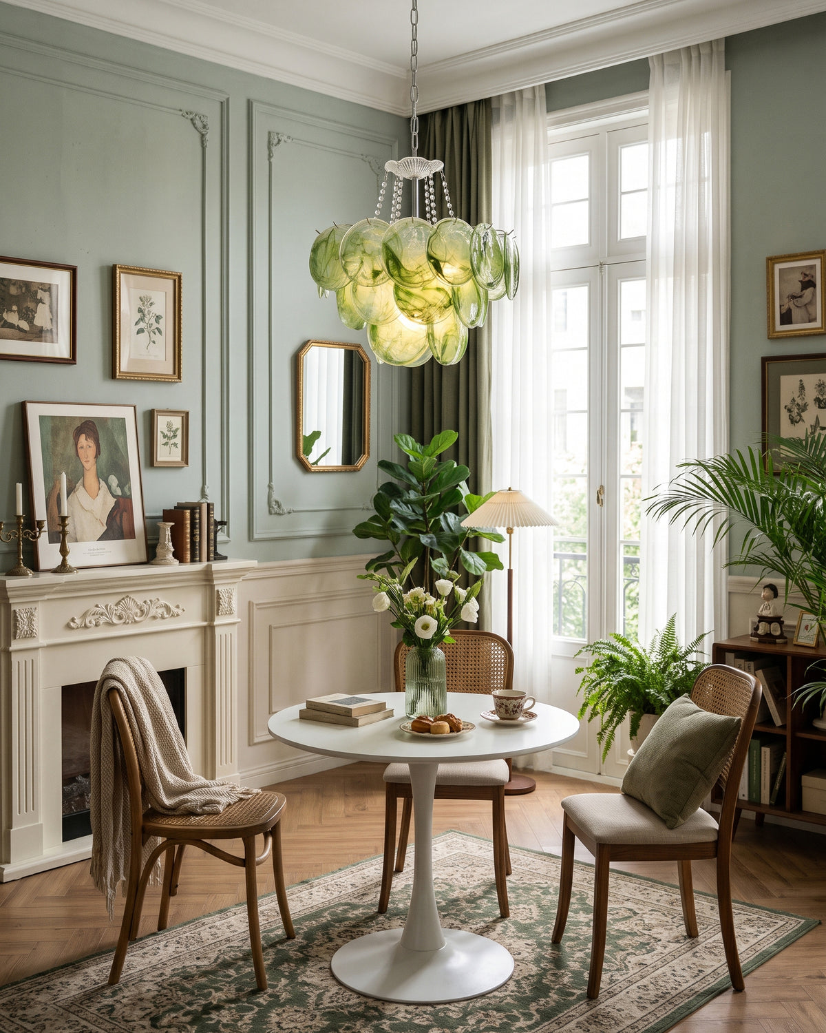 Signe Frosted Scallop Chandelier