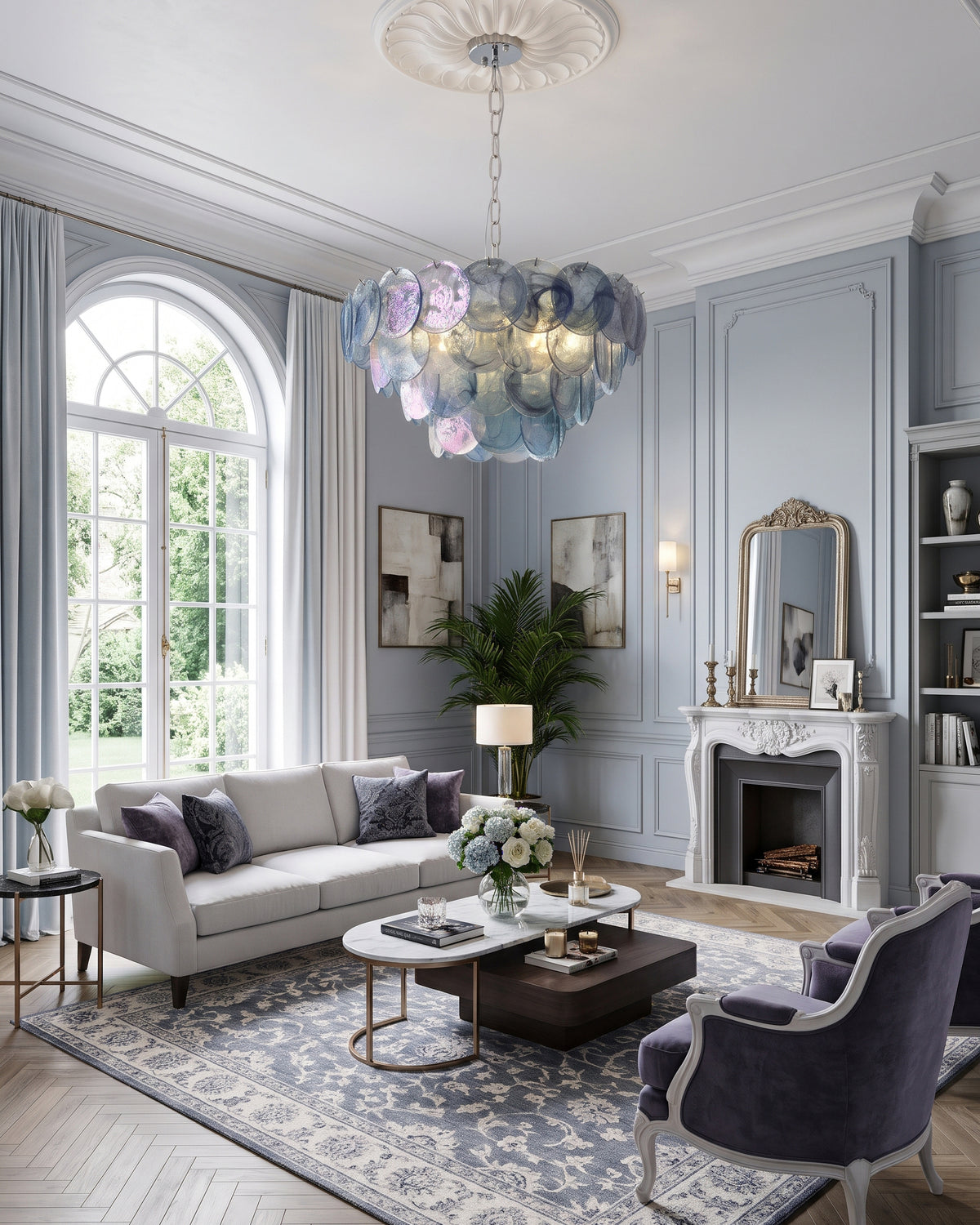 Signe Frosted Scallop Chandelier