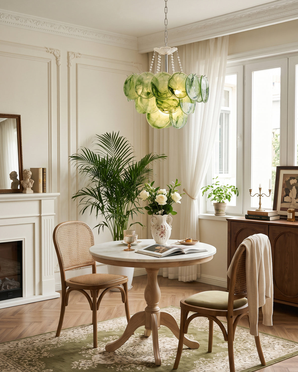 Signe Frosted Scallop Chandelier